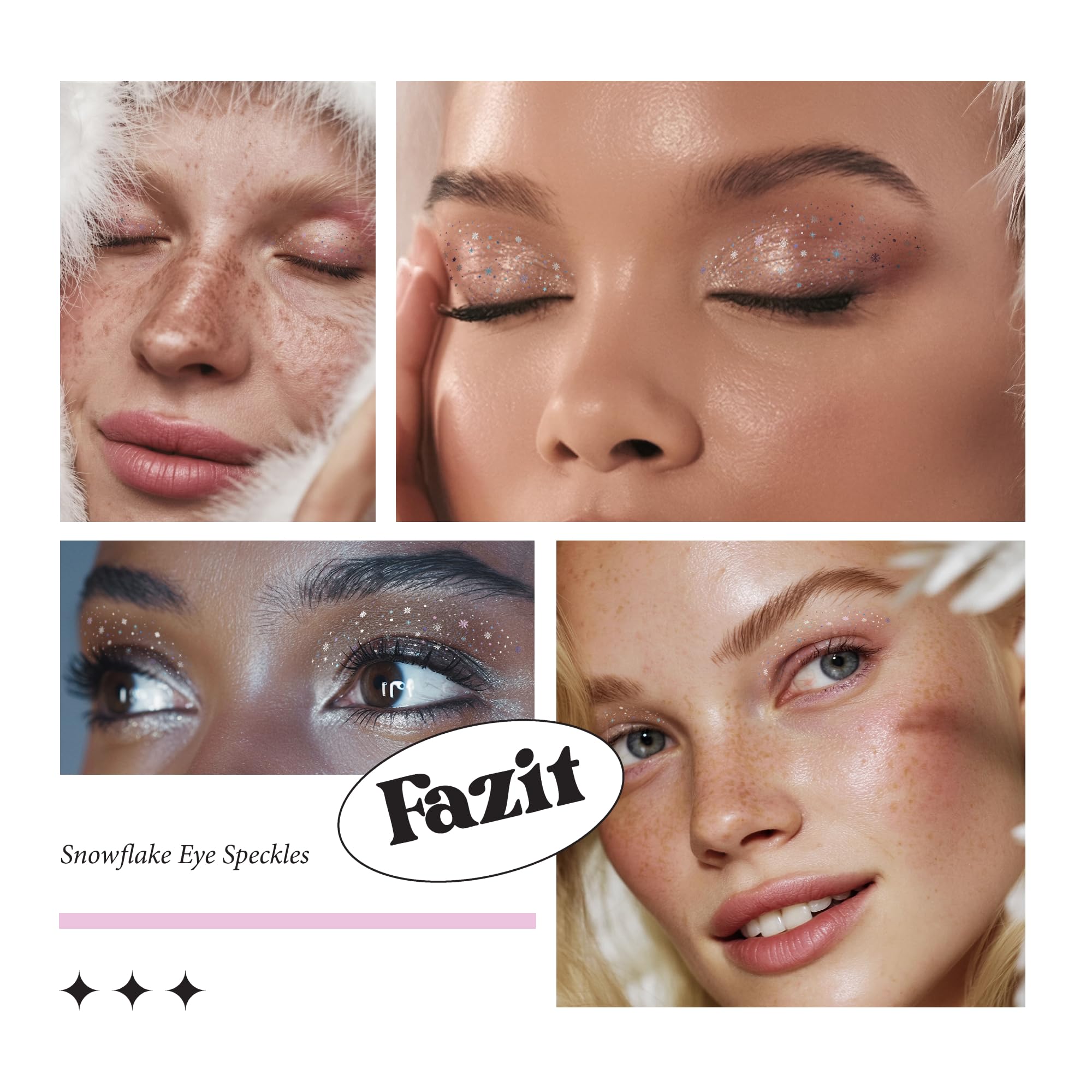 Fazit Makeup Patches: Snowflake Eye Speckles Glitter Patches for Face | Women