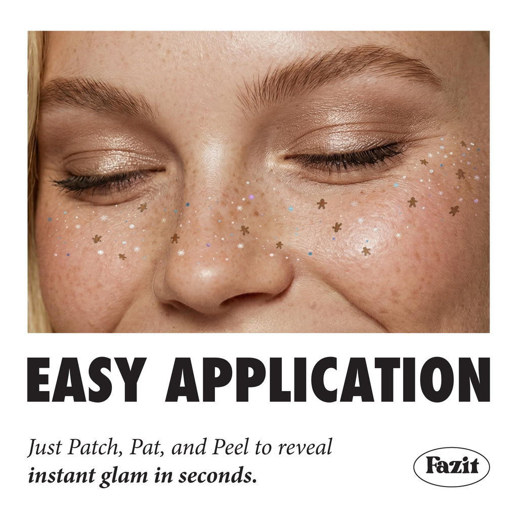 Fazit Makeup Patches - Gingerbread Speckles | Glow Up Glitter Patches for Women