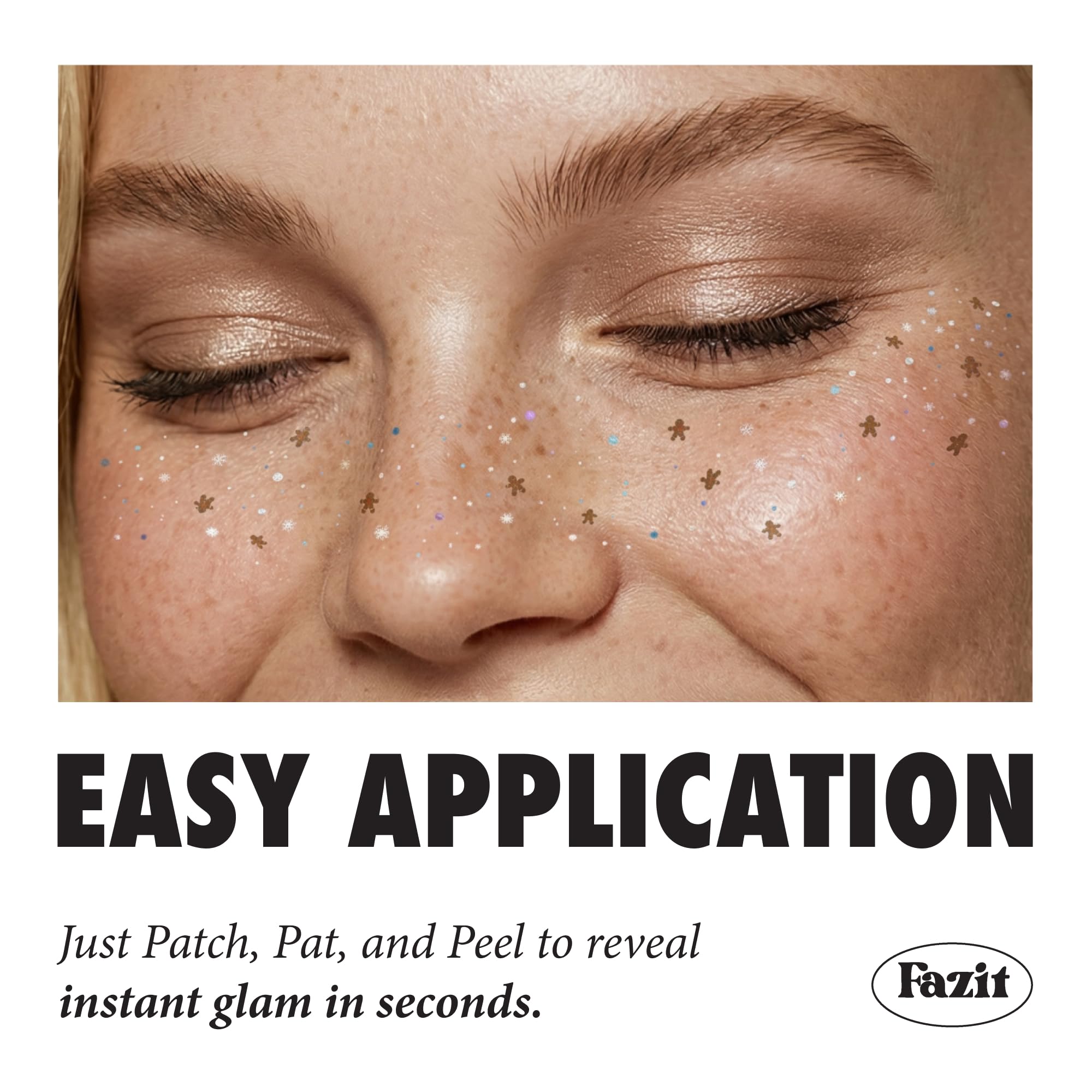 Fazit Makeup Patches - Gingerbread Speckles | Glow Up Glitter Patches for Women