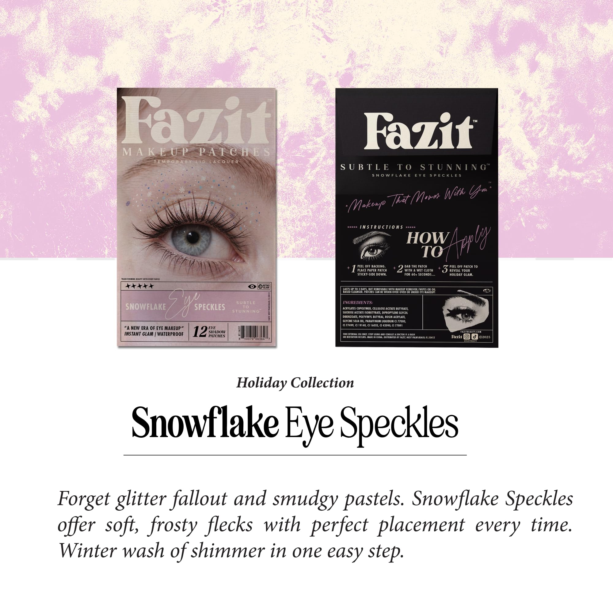 Fazit Makeup Patches: Snowflake Eye Speckles Glitter Patches for Face | Women