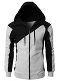 Men's Color Block Zip-Up Hoodie
