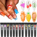 Fcozpjk 12-Color 3D Sculpting Gel Kit for Nail Art – Neon Green, Yellow & Pink, 10ml Each
