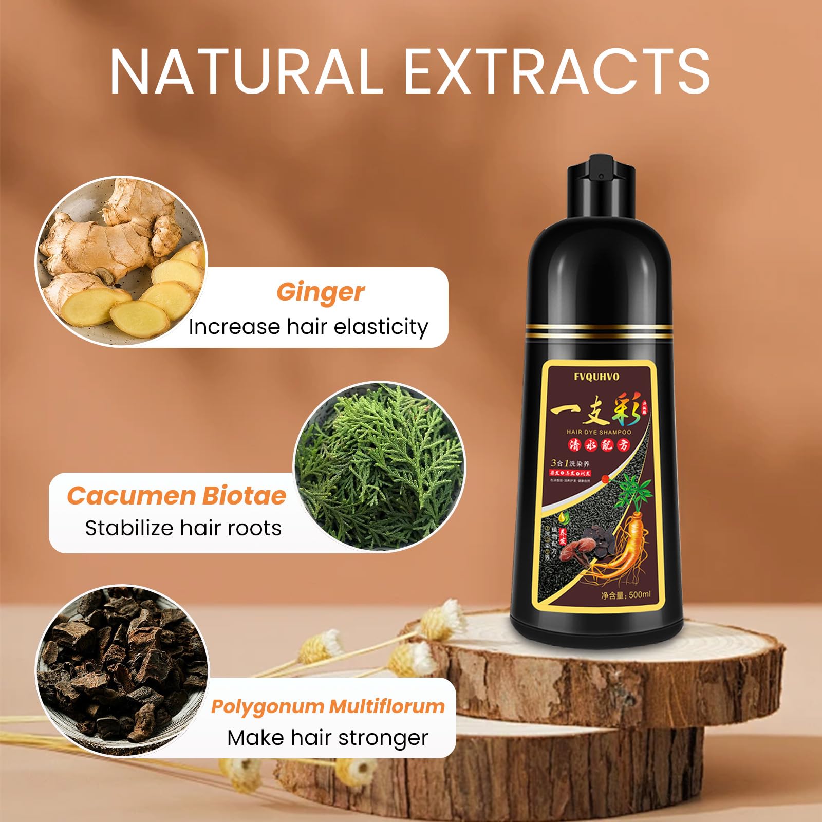 Fedulili Golden Brown Hair Dye Shampoo 3 In 1 – Color, Cleanse & Condition (500ml)