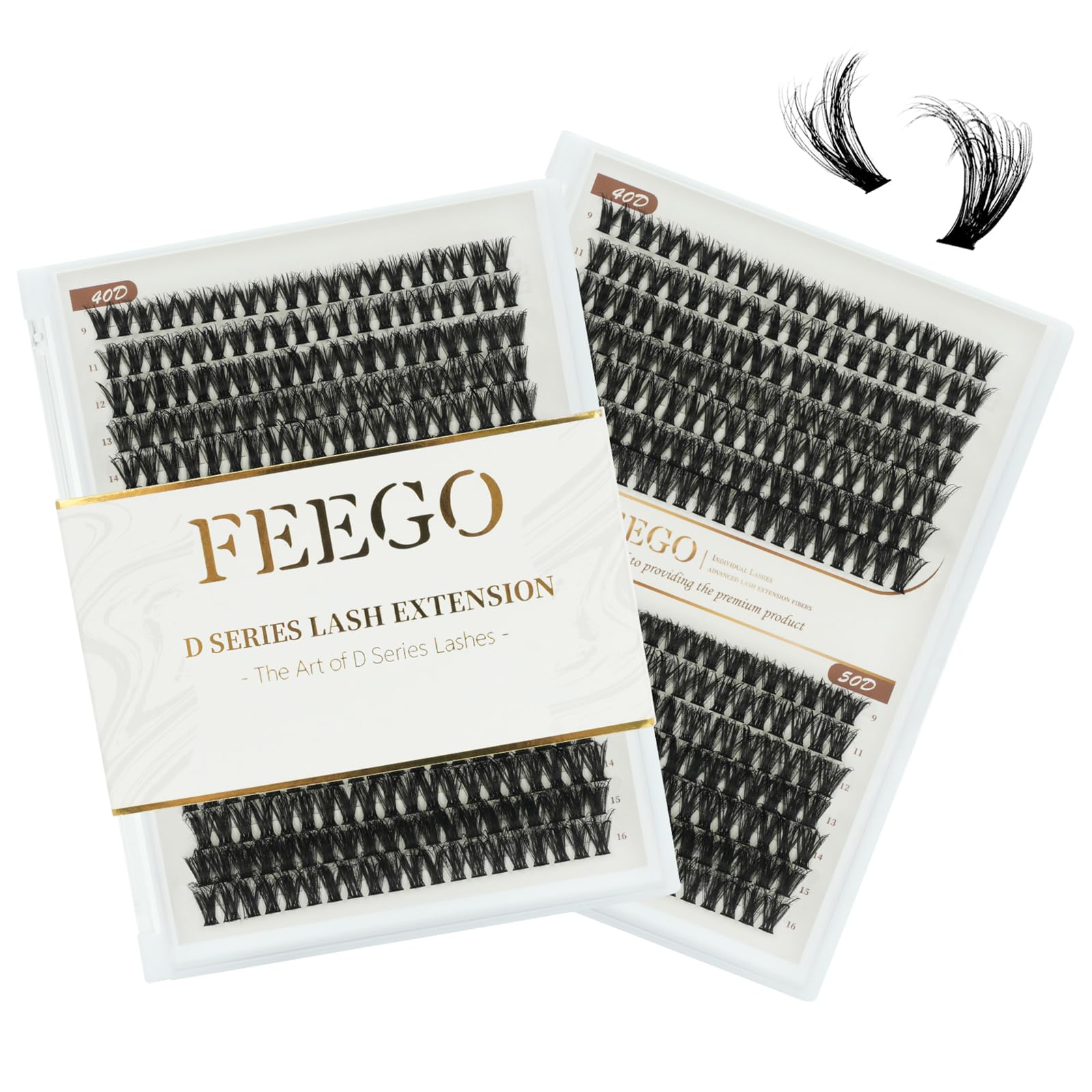 FEEGO Lash Extension Kit | Fluffy 9-16mm Cluster Lashes, Waterproof & DIY Friendly