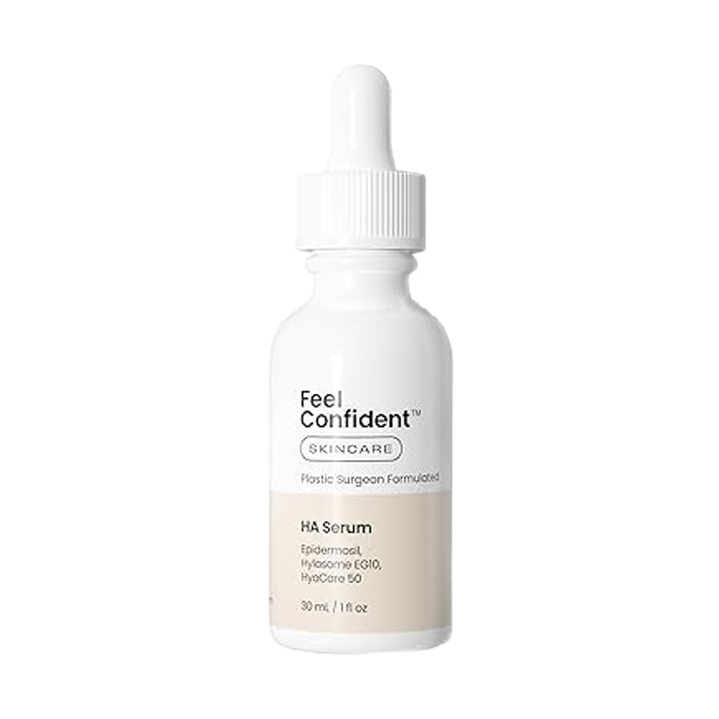 Feel Confident Hyaluronic Acid Serum – Triple HA Complex for Deep Hydration & Plump Skin | All Skin Types | 1 fl oz