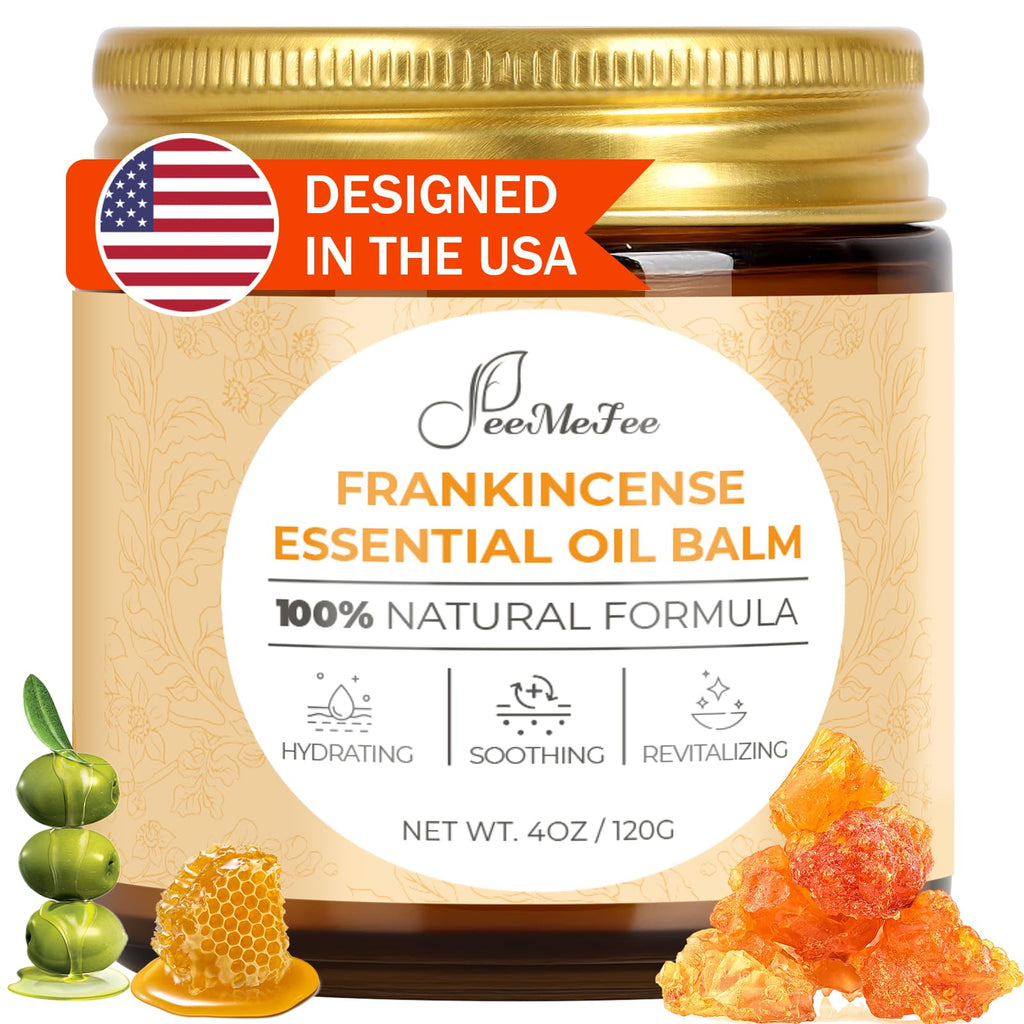 FeeMeFee Frankincense Balm 4oz – Soothing Skin Moisturizer with Myrrh, Boswellia Serrata & Olive Oil