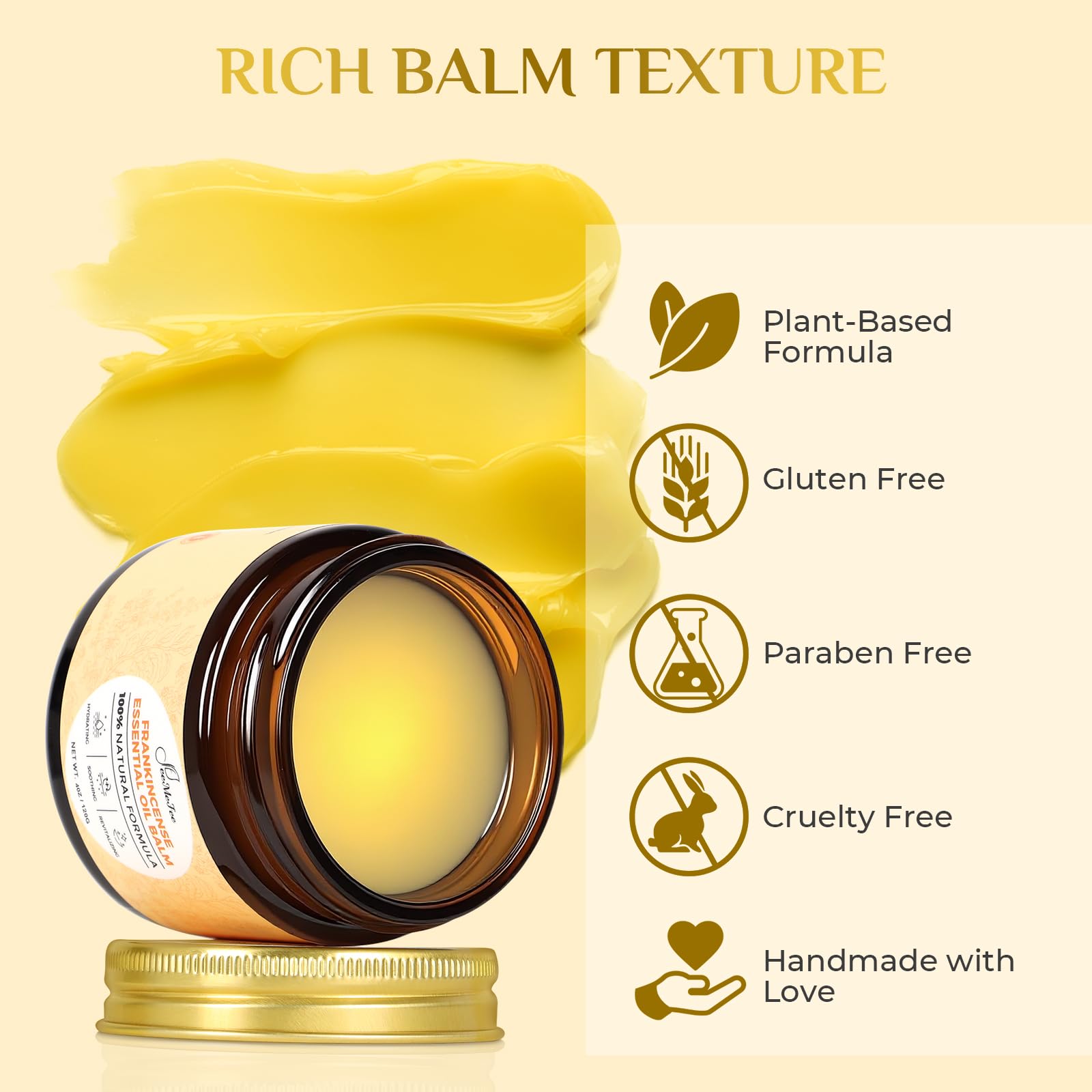 FeeMeFee Frankincense Balm 4oz – Soothing Skin Moisturizer with Myrrh, Boswellia Serrata & Olive Oil