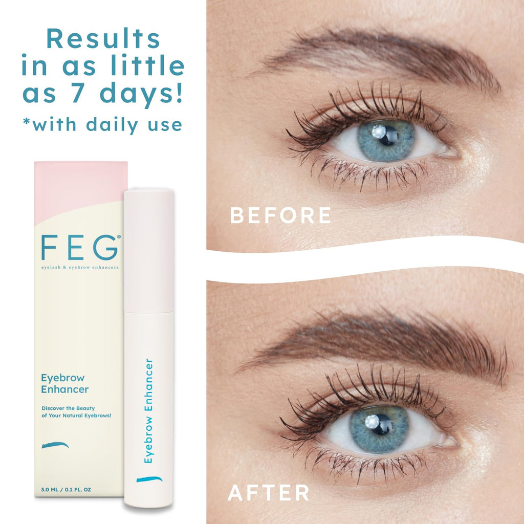 FEG Eyebrow Enhancer Growth Serum for Thicker Brows | 3-Pack of 3ml Tubes