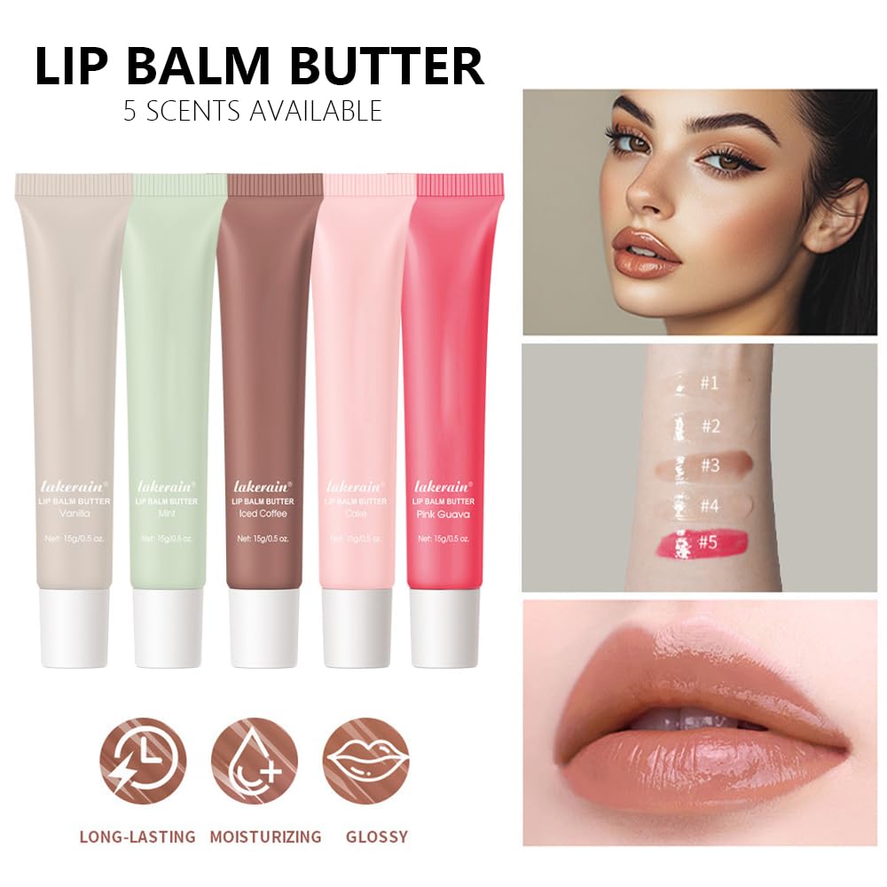 FeiCuiYun 4 Pcs Summer Lip Butter – Ultra-Hydrating Vegan Lip Balm with Sheer Shine
