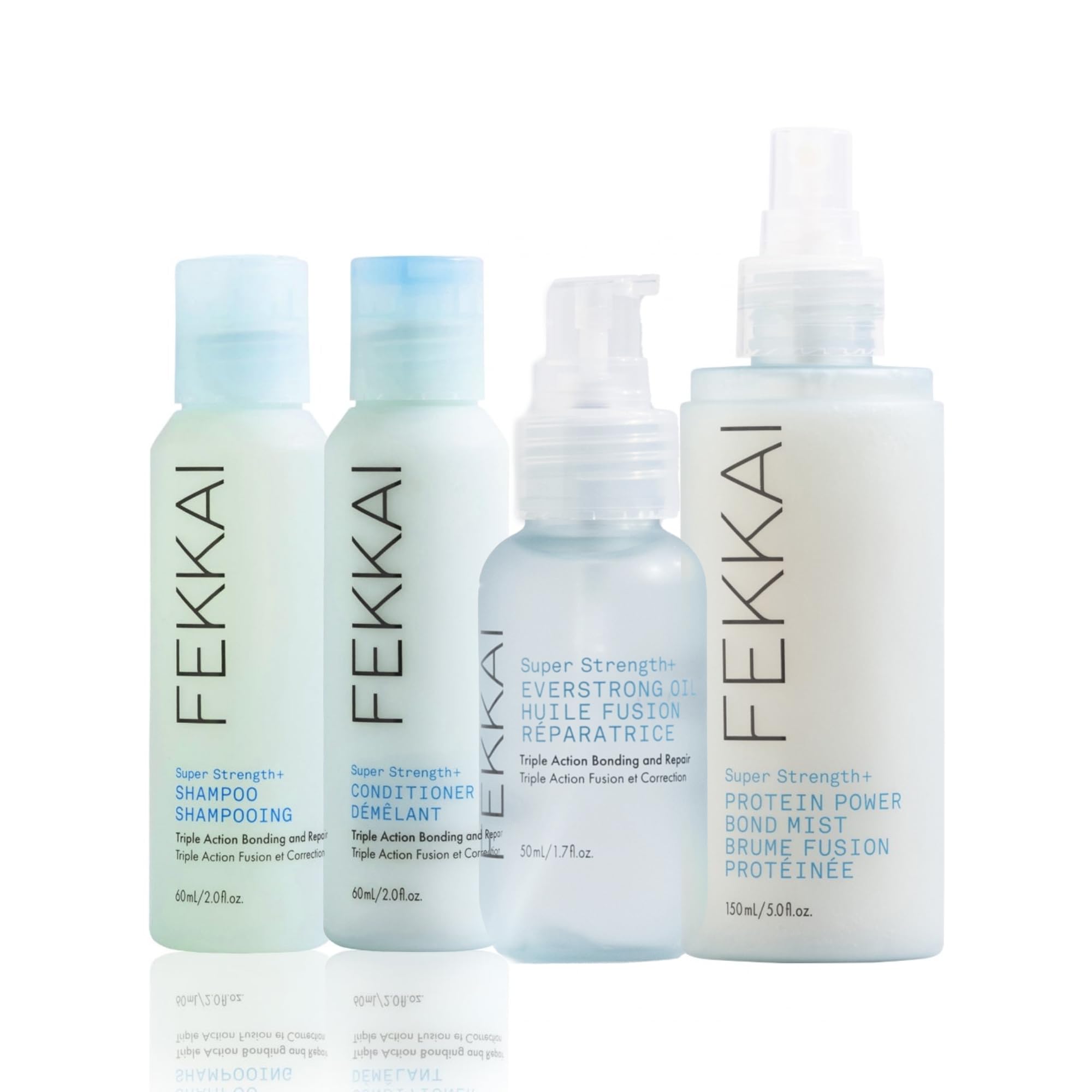 FEKKAI Super Strength+ Strengthen & Prep Bundle – Shampoo, Conditioner, Bonding Oil & PowerBond Mist