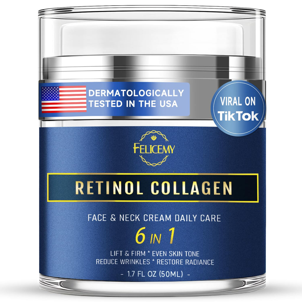 Felicemy 6-in-1 Face Cream for Men - 1.7 Fl Oz | Retinol, Hyaluronic Acid, Dead Sea Minerals