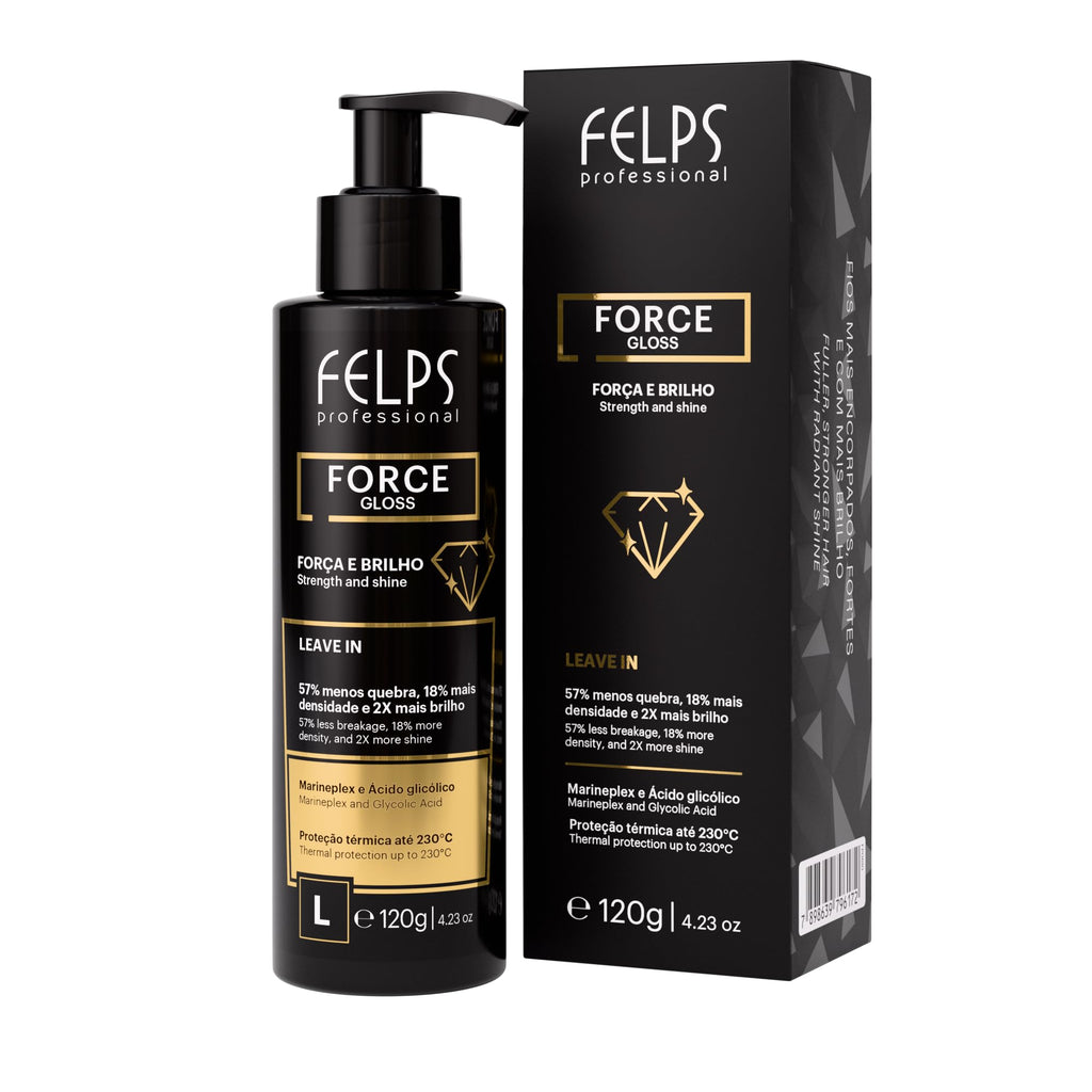 Felps Professional Force Gloss Leave-In Treatment — Marineplex + Glycolic Acid, 4.23 oz, Heat Protection up to 230°C