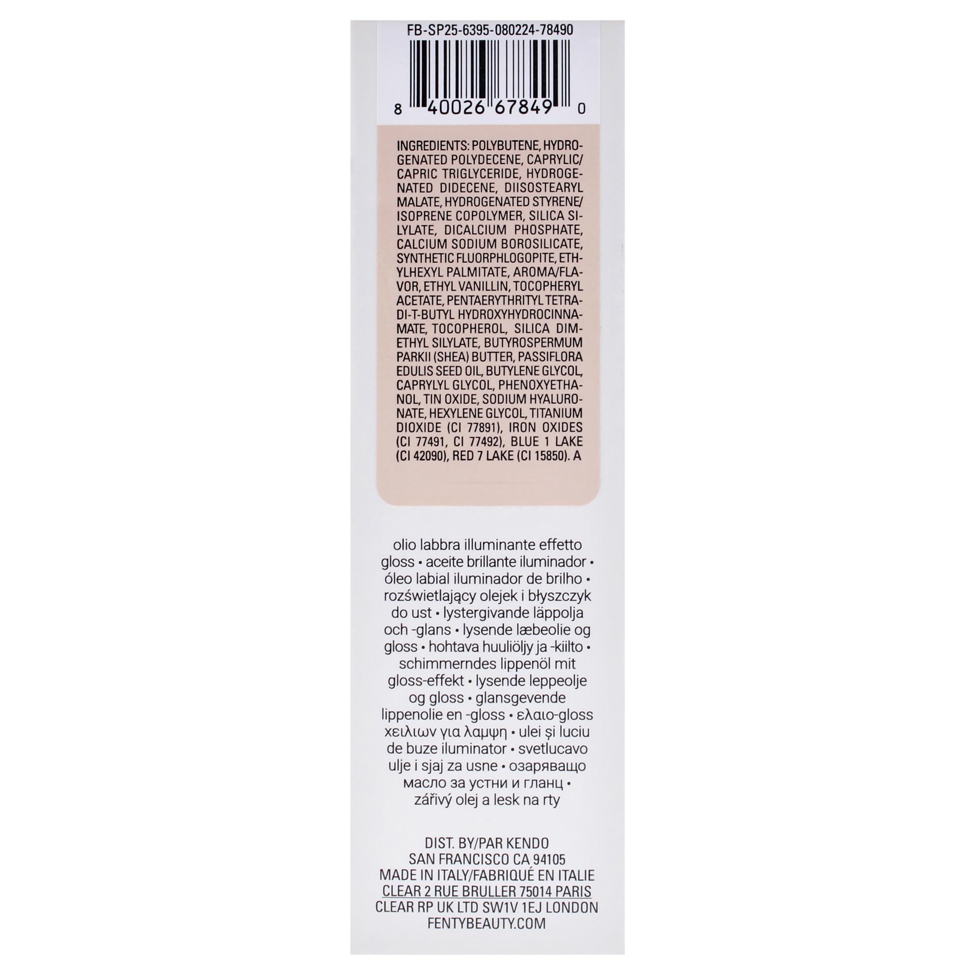 FENTY BEAUTY Gloss Bomb Luminizing Lip Oil N Gloss 01 Fussy