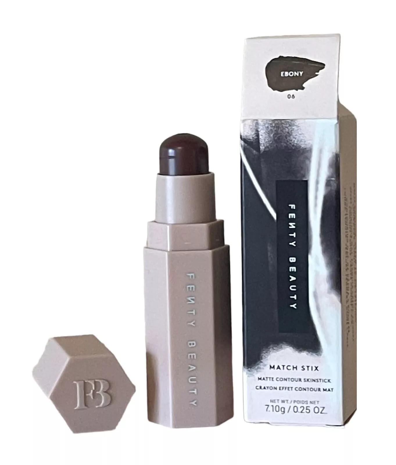 Fenty Beauty Match Stix Matte Contour Ebony – Buildable Cream-to-Powder Skinstick (0.25 oz)