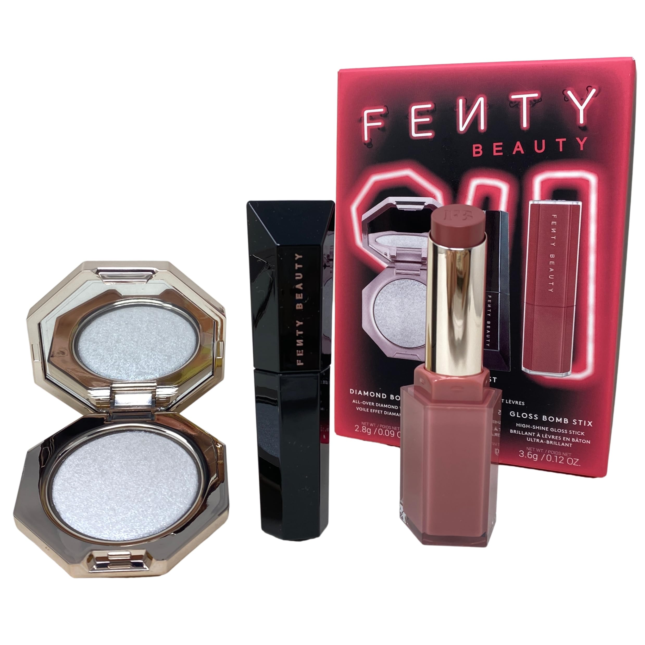 Fenty Beauty Fenty's Finest Limited Edition 3-Piece Set – Mini Hella Thicc Mascara, Diamond Bomb Veil & Gloss Bomb Stix