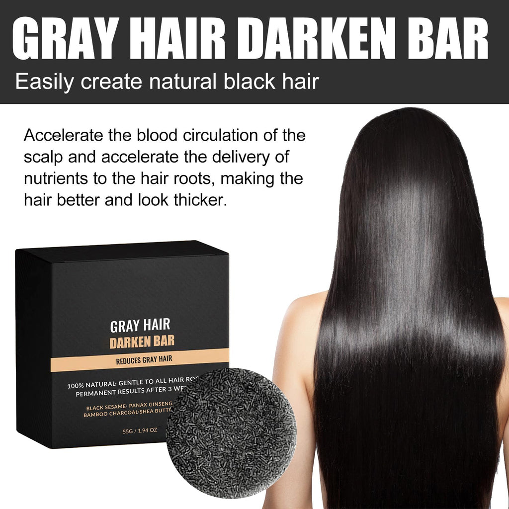 F FENG PEI Black Shampoo Bar for Hair & Beards — Natural Darkening (2 Pcs)