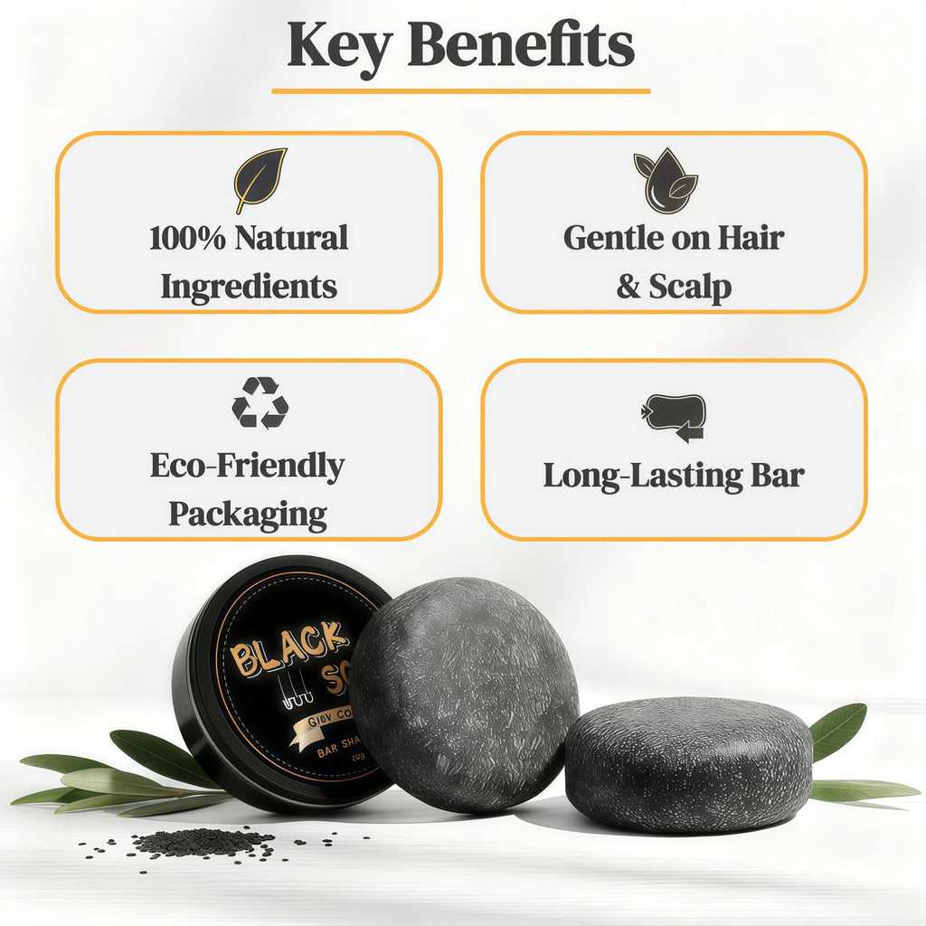 FHH Gray Hair Reverse Bar – 2-Pack Natural Darkening Shampoo Soap for Men & Women