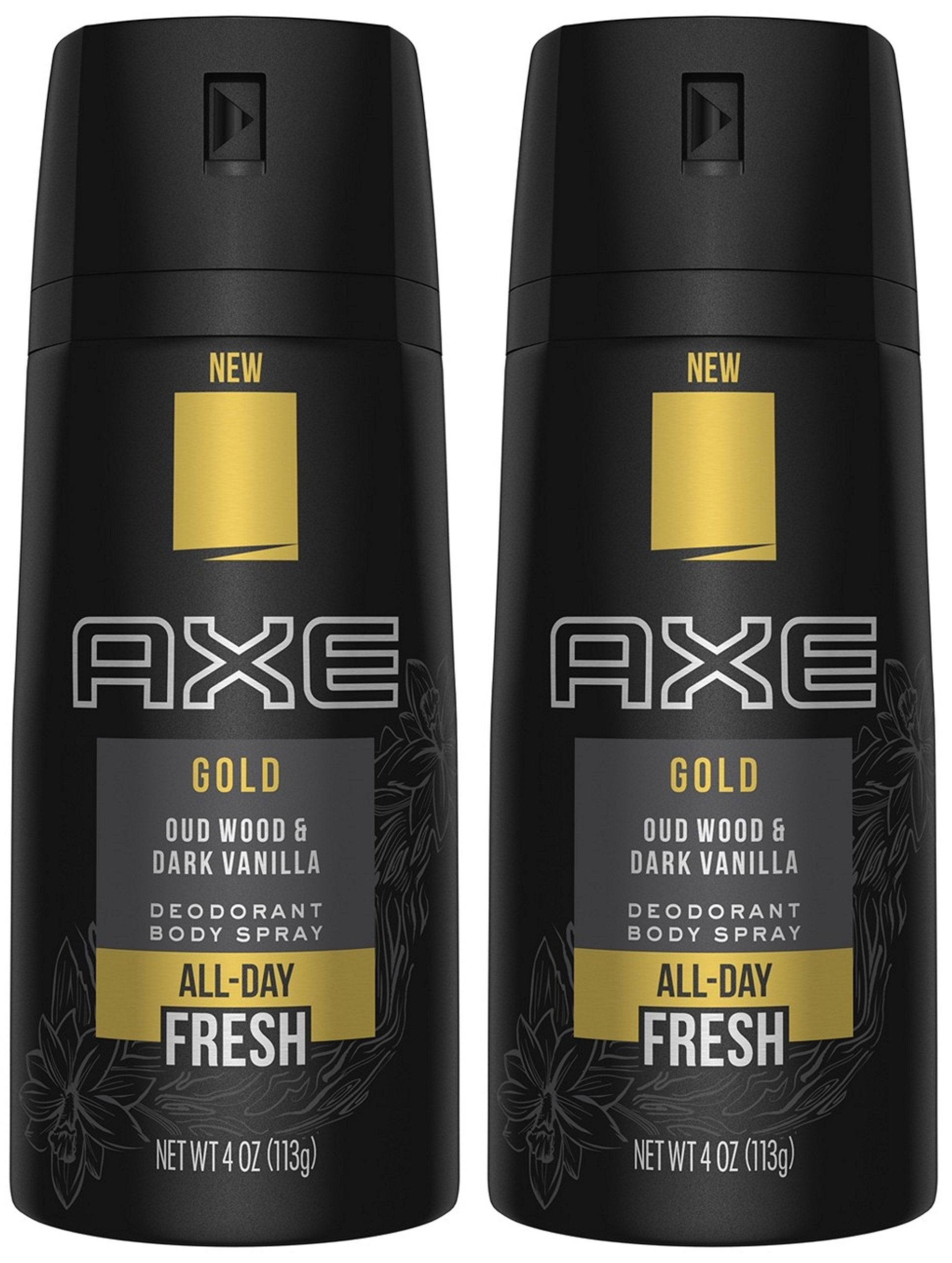 FIYY6VC Axe Gold Oud Wood and Dark Vanilla Deodorant Spray – 4.0 oz Pack of 2