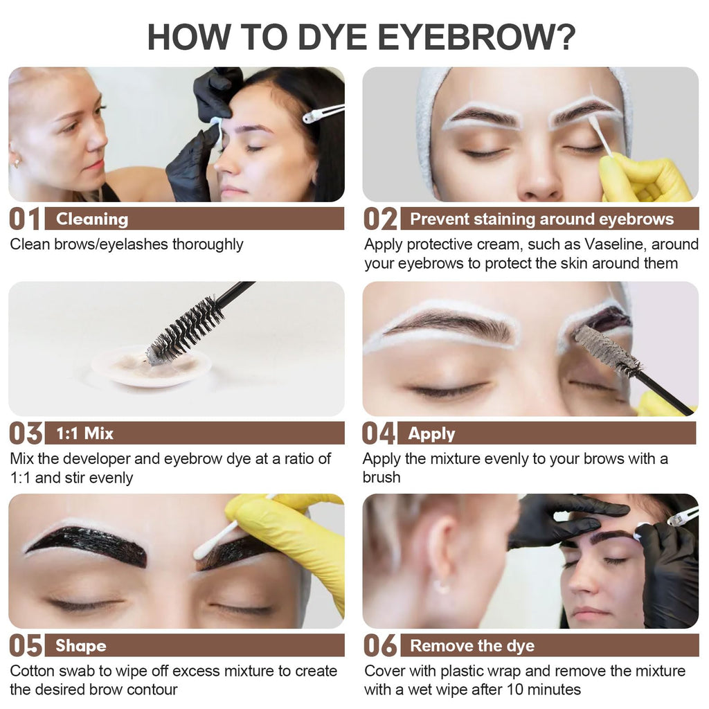 FIAHNG Lash Color Kit – DIY Brow & Lash Tint, Lasts 4-6 Weeks (Black)
