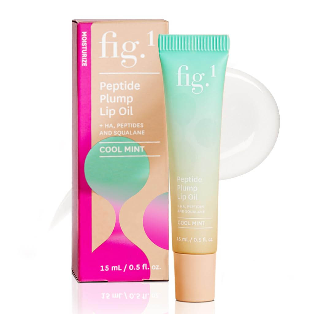 Fig.1 Peptide Plump Lip Oil | Hyaluronic Acid + Vegan Squalane | Fragrance-Free, Non-Sticky Gloss 0.5 fl oz