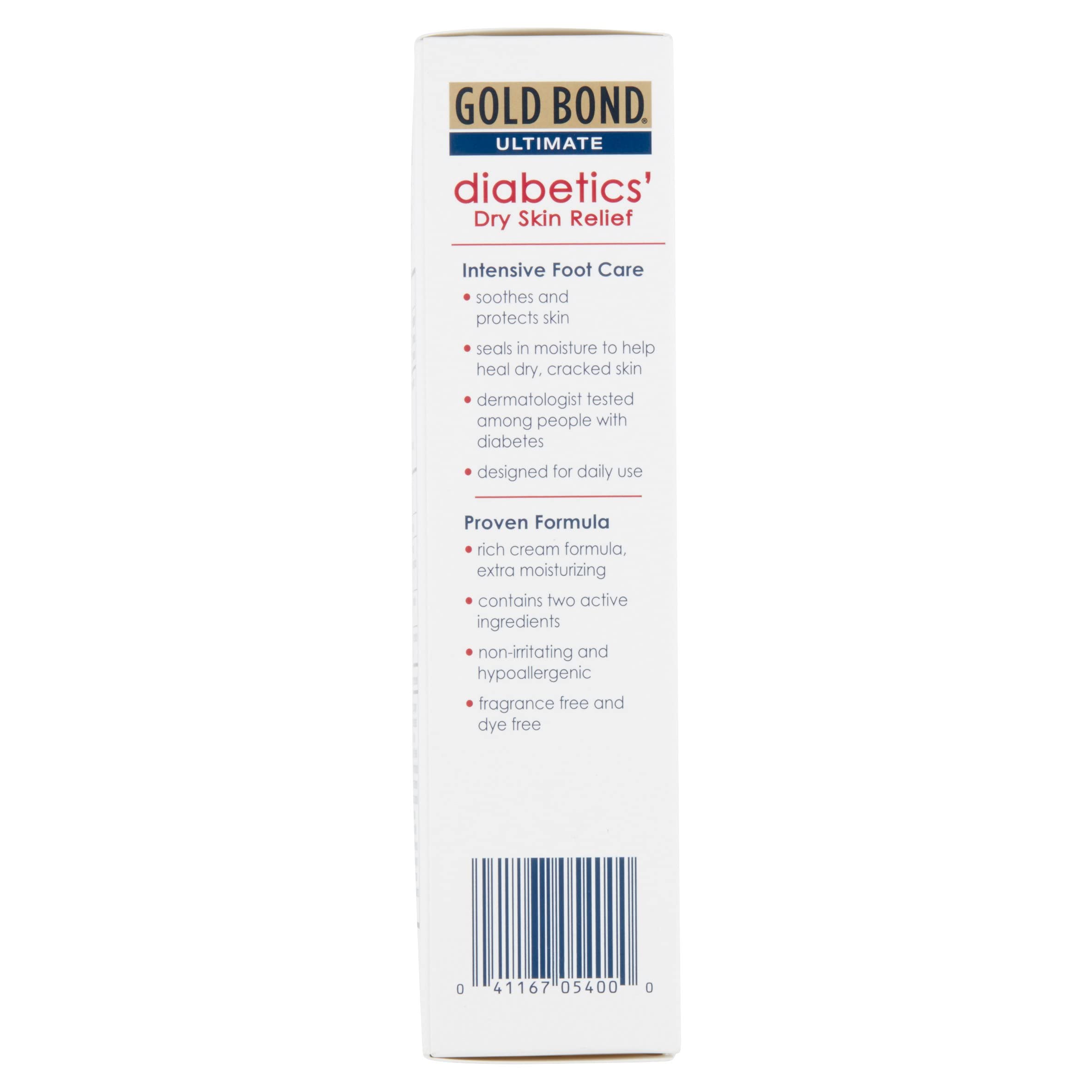 Fiico Gold Bond Diabetic Dry Skin Relief Foot Cream – 3.4 oz, 4 Pack