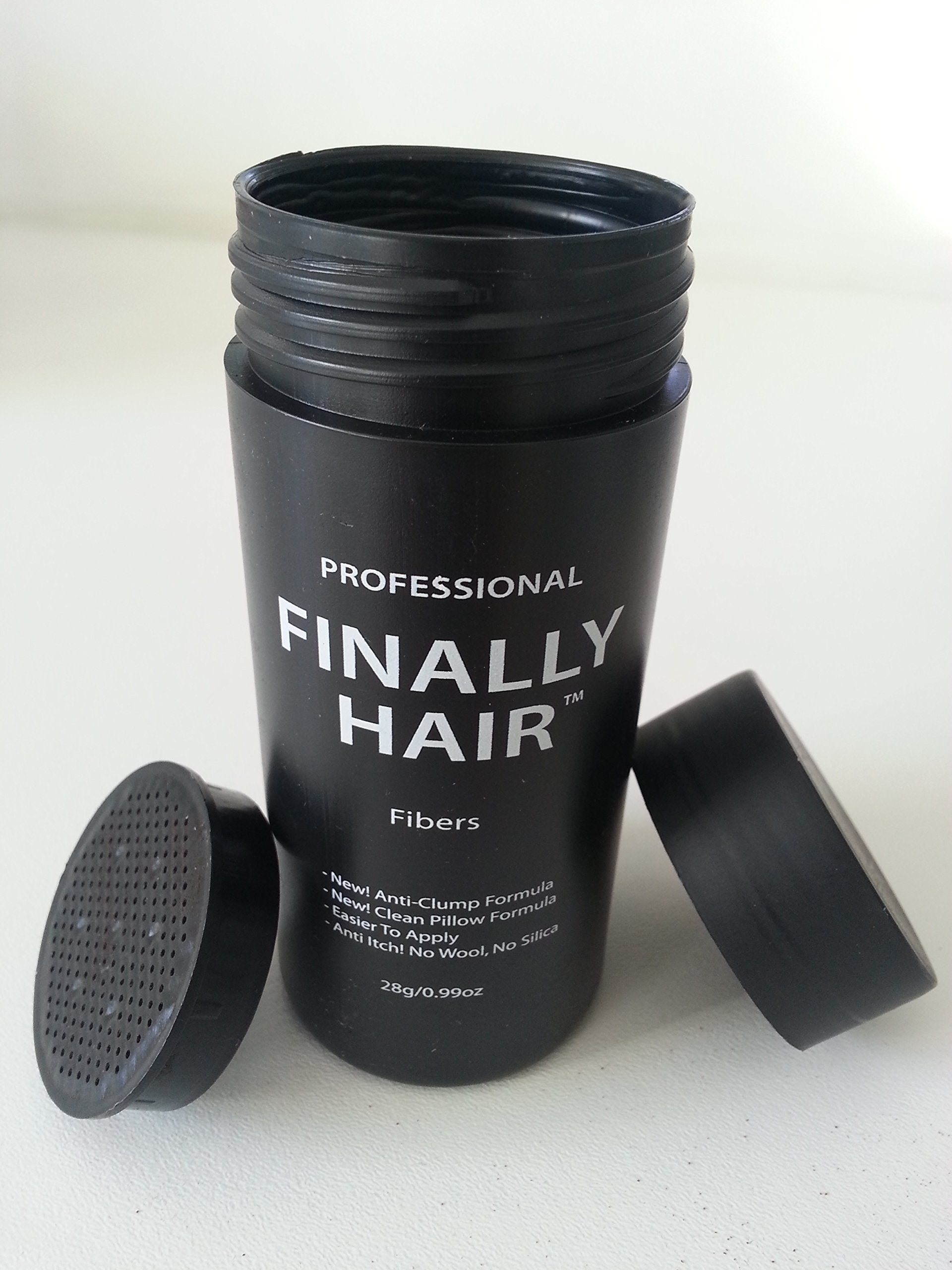 Finally Hair Hair Loss Concealer Fibers 200g (7 oz) with Refillable Bottle — Dark Brown