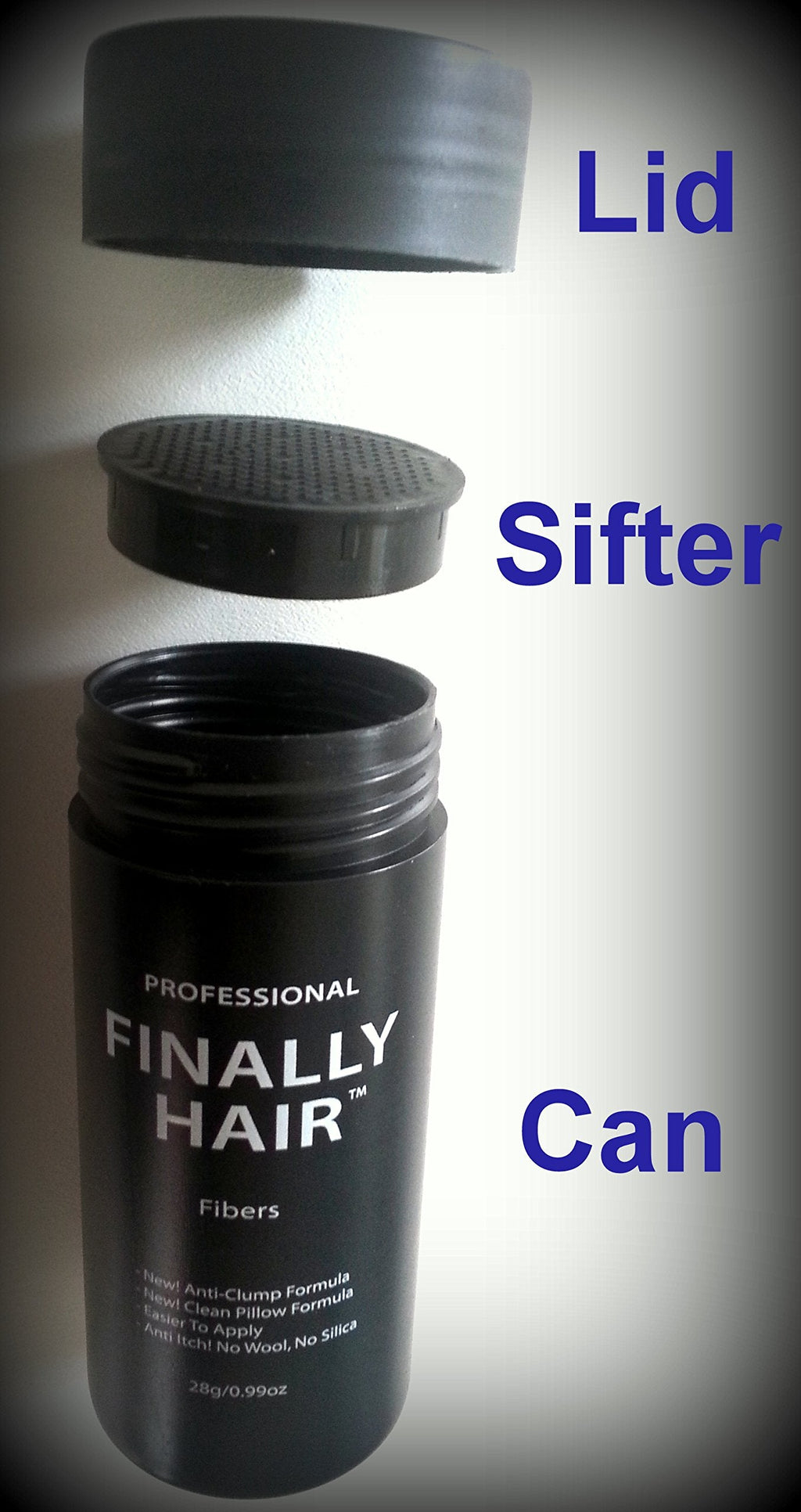 Finally Hair Hair Building Fibers 200g with Refillable Bottle — Soft Black