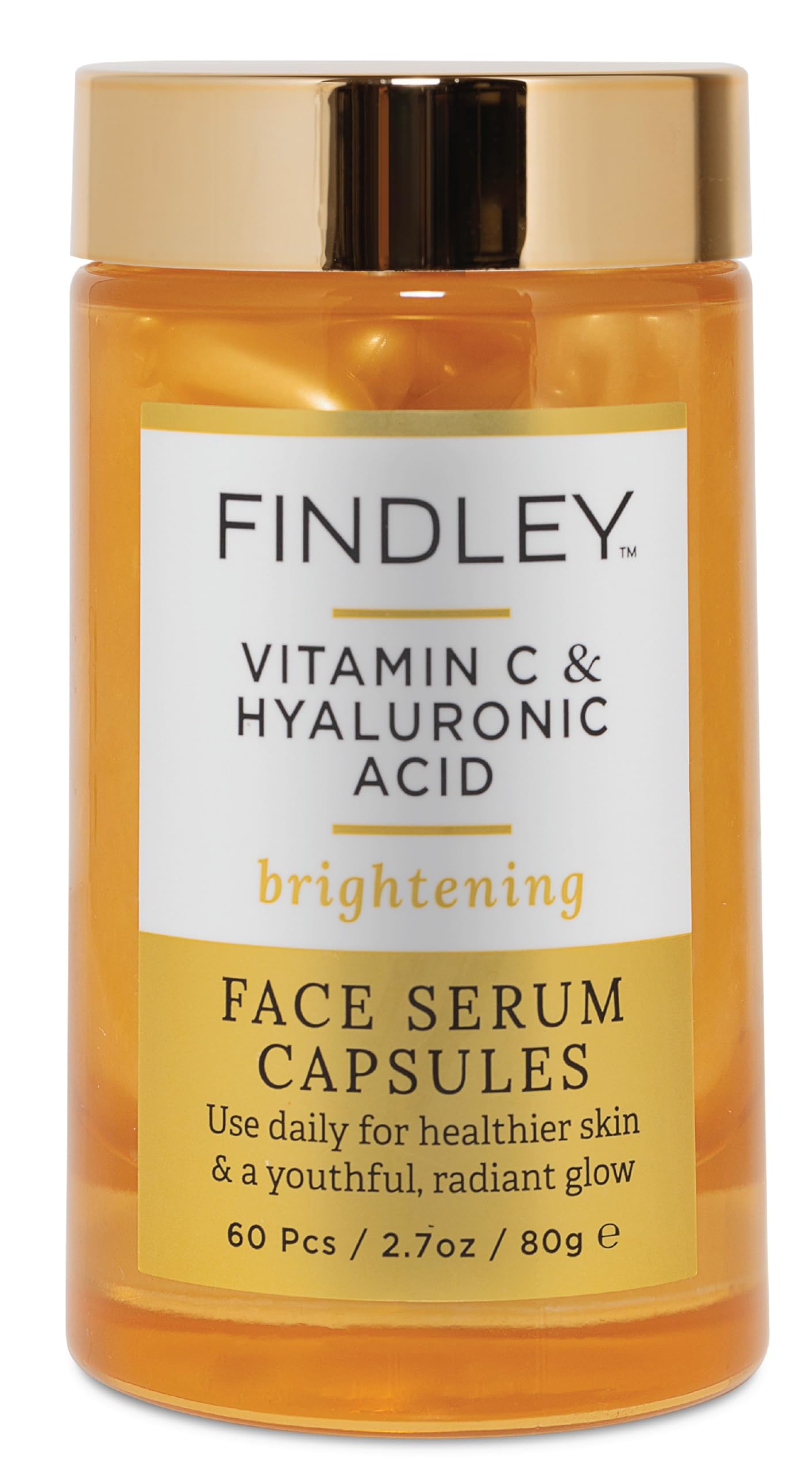 Findley Brightening Serum with Vitamin C & Hyaluronic Acid | Hydration & Radiance (60 pcs, 2.7 oz)