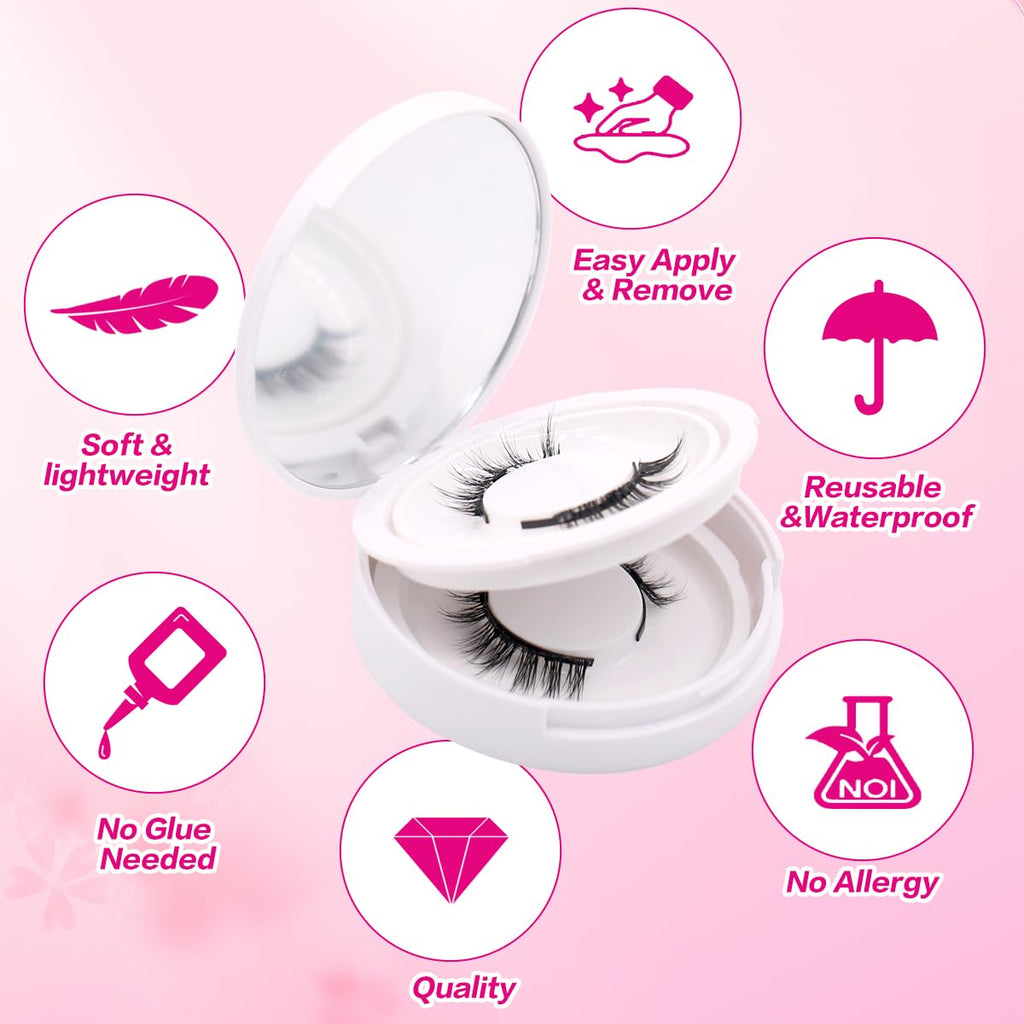 FindLove 2 Pairs Magnetic Eyelashes – Natural Look, No Glue, Beginner Friendly (PGY)