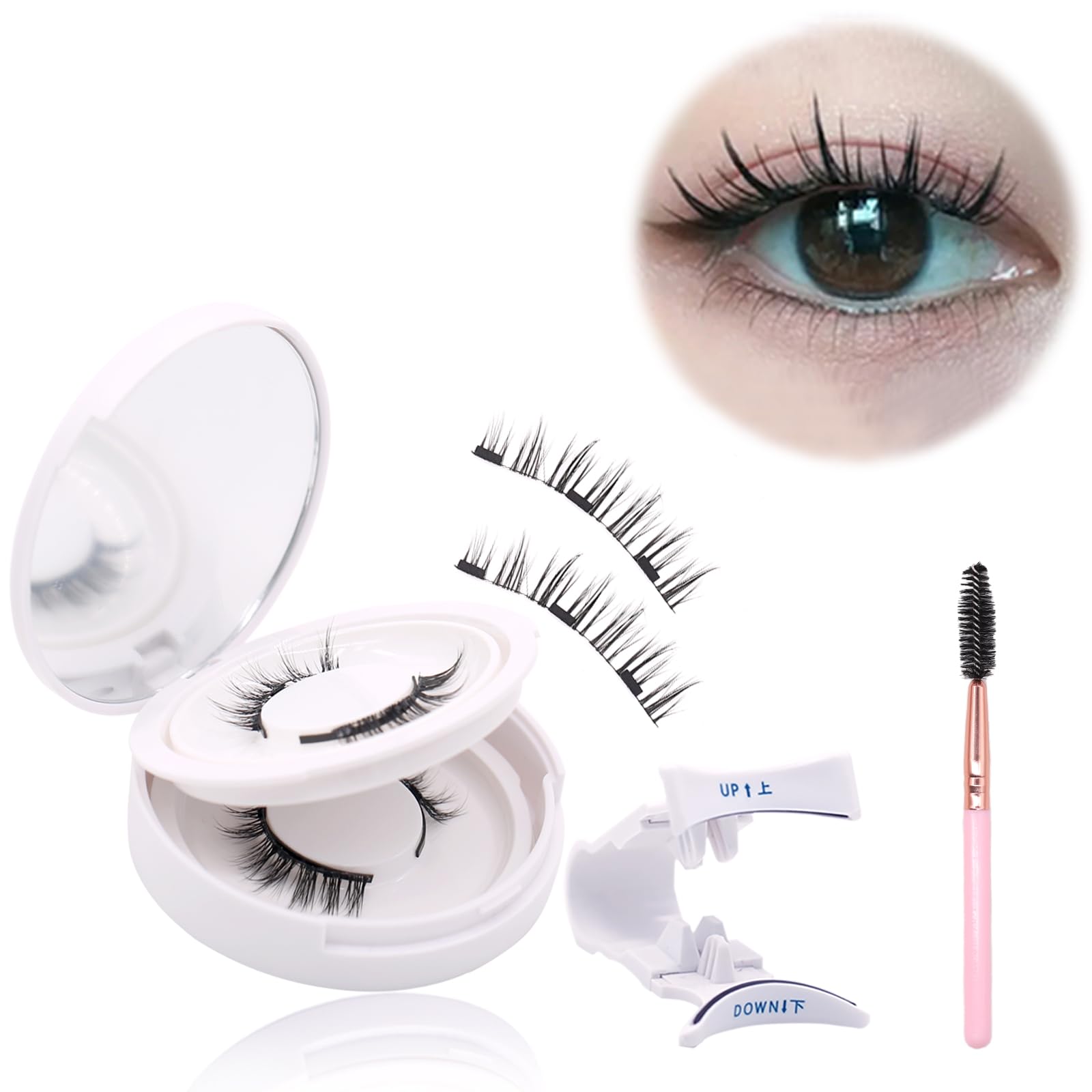 FindLove 2 Pairs Magnetic Eyelashes – Natural Look, No Glue, Beginner Friendly (PGY)