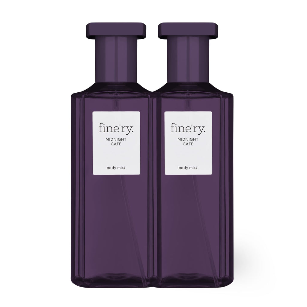 Fine'ry Midnight Café Fine Mist – Hair & Body Fragrance, Warm Smoky Vanilla, Jasmine & Patchouli (2×5oz)