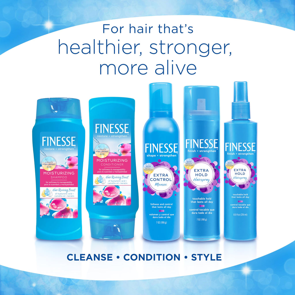 FINESSE Restore + Strengthen 2in1 Shampoo + Conditioner – Moisturize & Repair Dry or Damaged Hair | Pack of 6, 13 oz