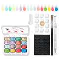 Finger Secret 16 Neon Ombre Gel Pat Palette with 100 Nail Sponges