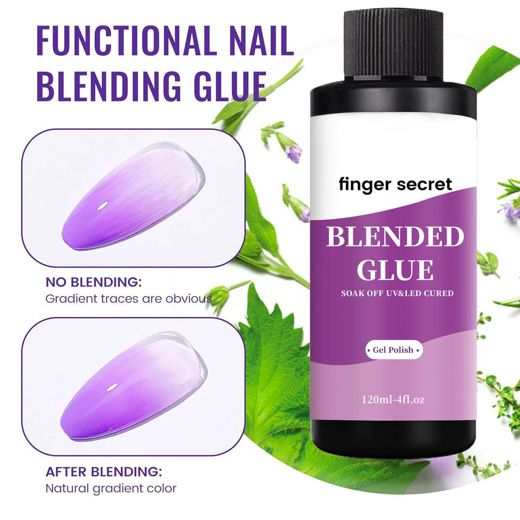 Finger Secret Nail Blending Glue – Clear Gel Polish Thinner for Color Blending, Glitter, and Custom Nail Art (120ml/4oz)