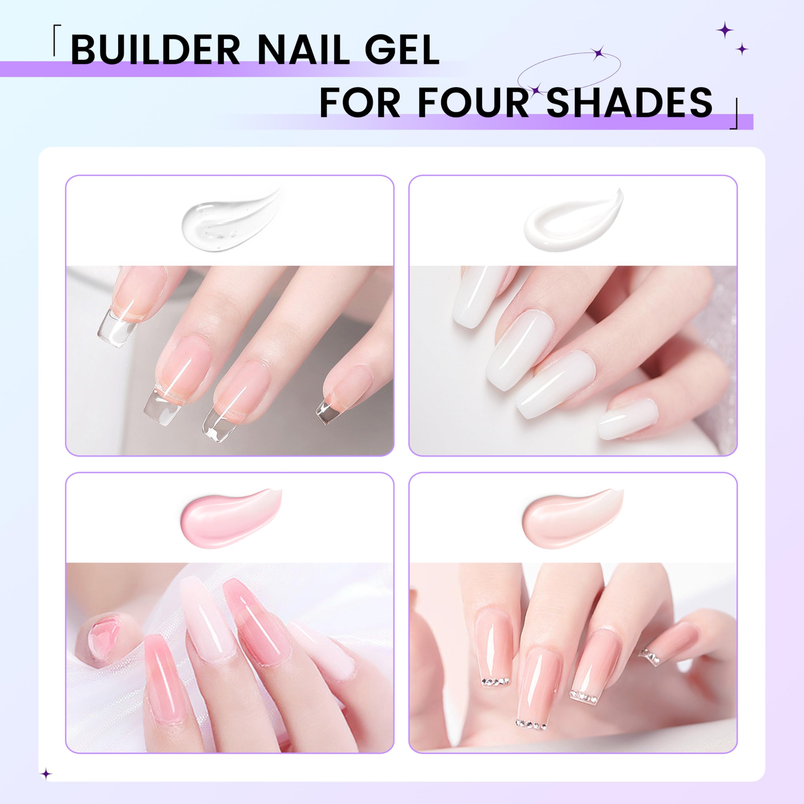Finger Secret 60g Hard Builder Gel for Nails – Extension & Strengthening Kit (Clear)