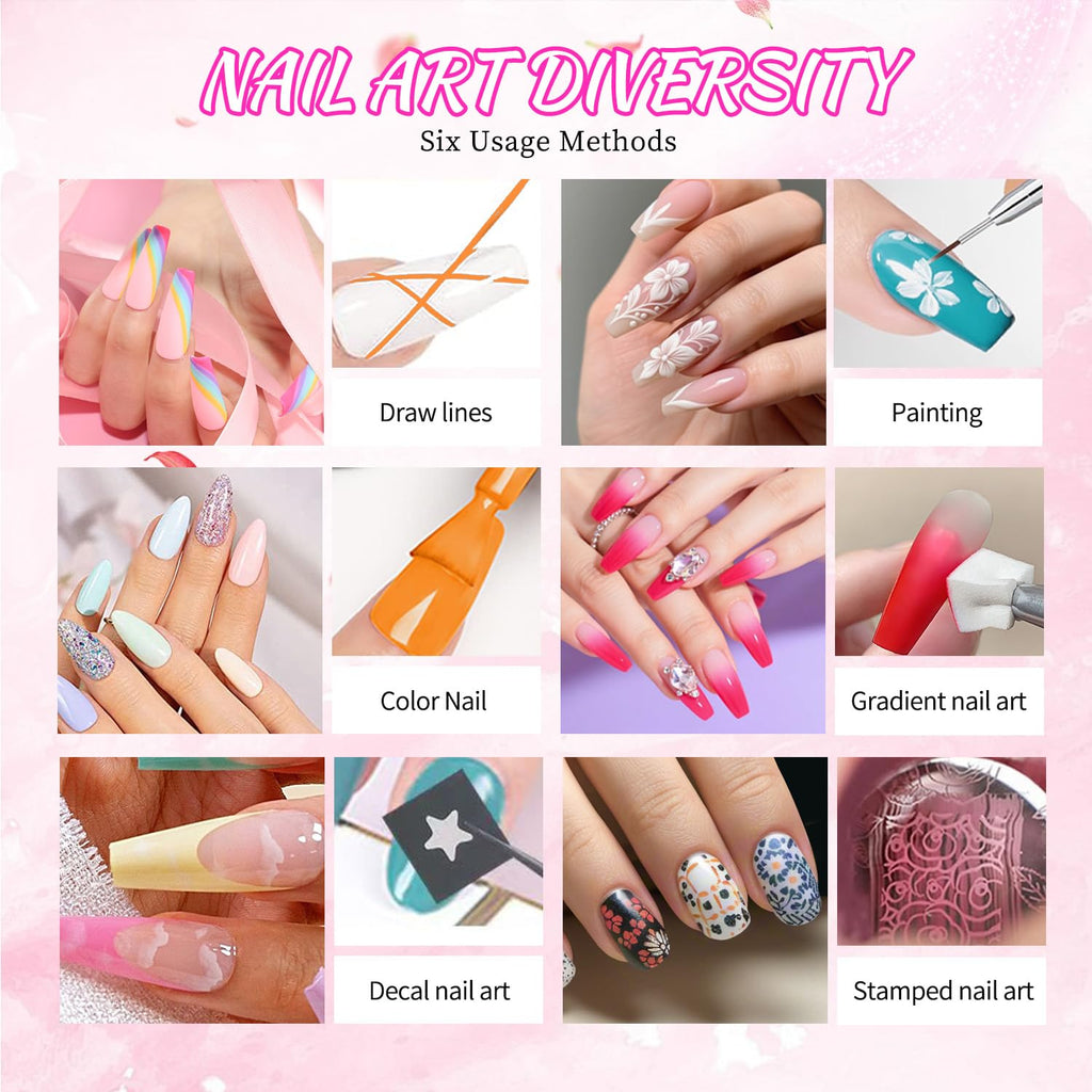 Finger Secret 24 Colors Ombre Gel Nail Polish Set – Gradient Blooming Gel with 100 Nail Sponges