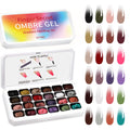 Finger Secret 24-Color Ombre Gel Nail Polish Set with 100 Sponges – Gradient Blooming Gel for Salon or Home
