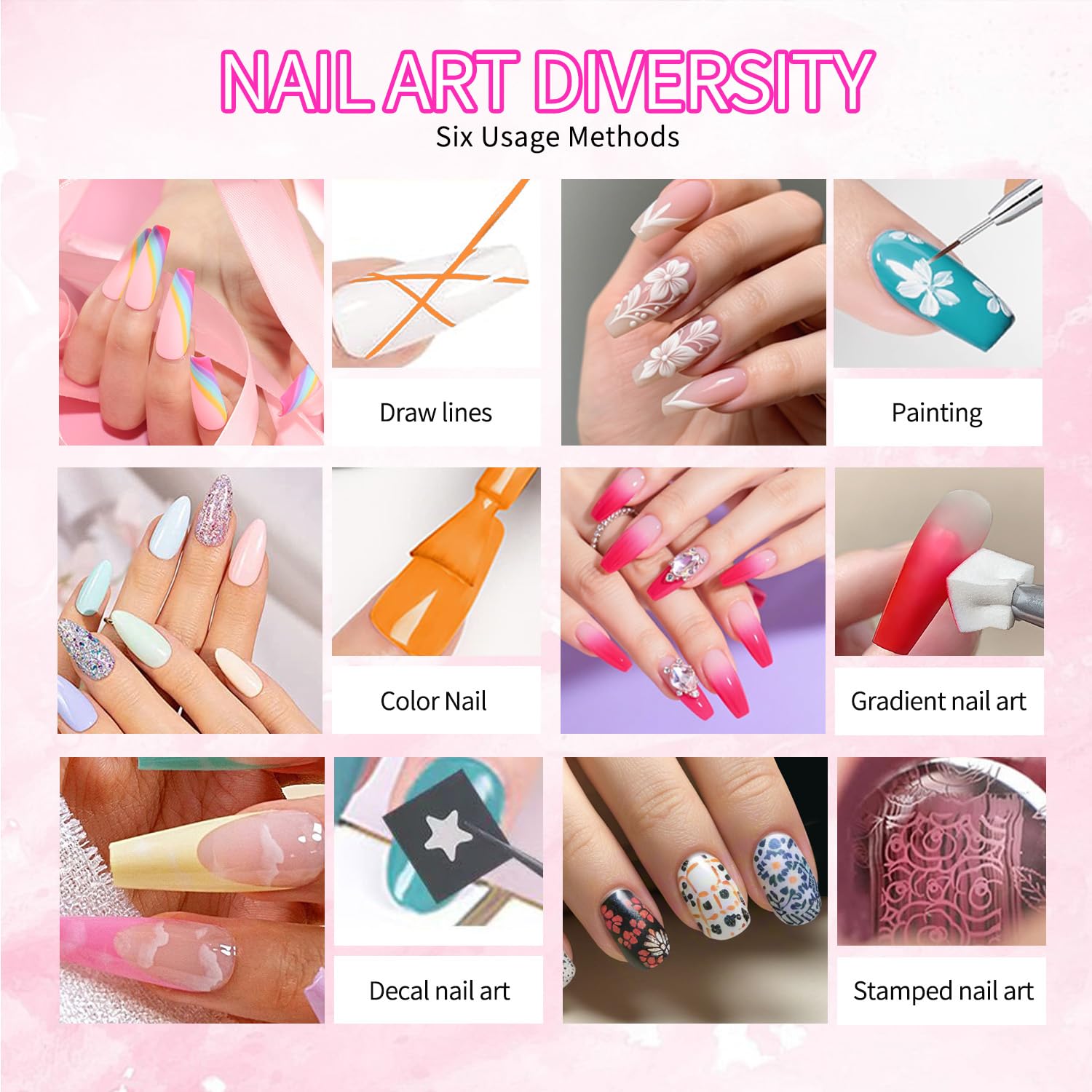 Finger Secret 16-Color Ombre Gel Nail Polish Kit – Gradient Blooming Palette with 100 Pcs Nail Sponges