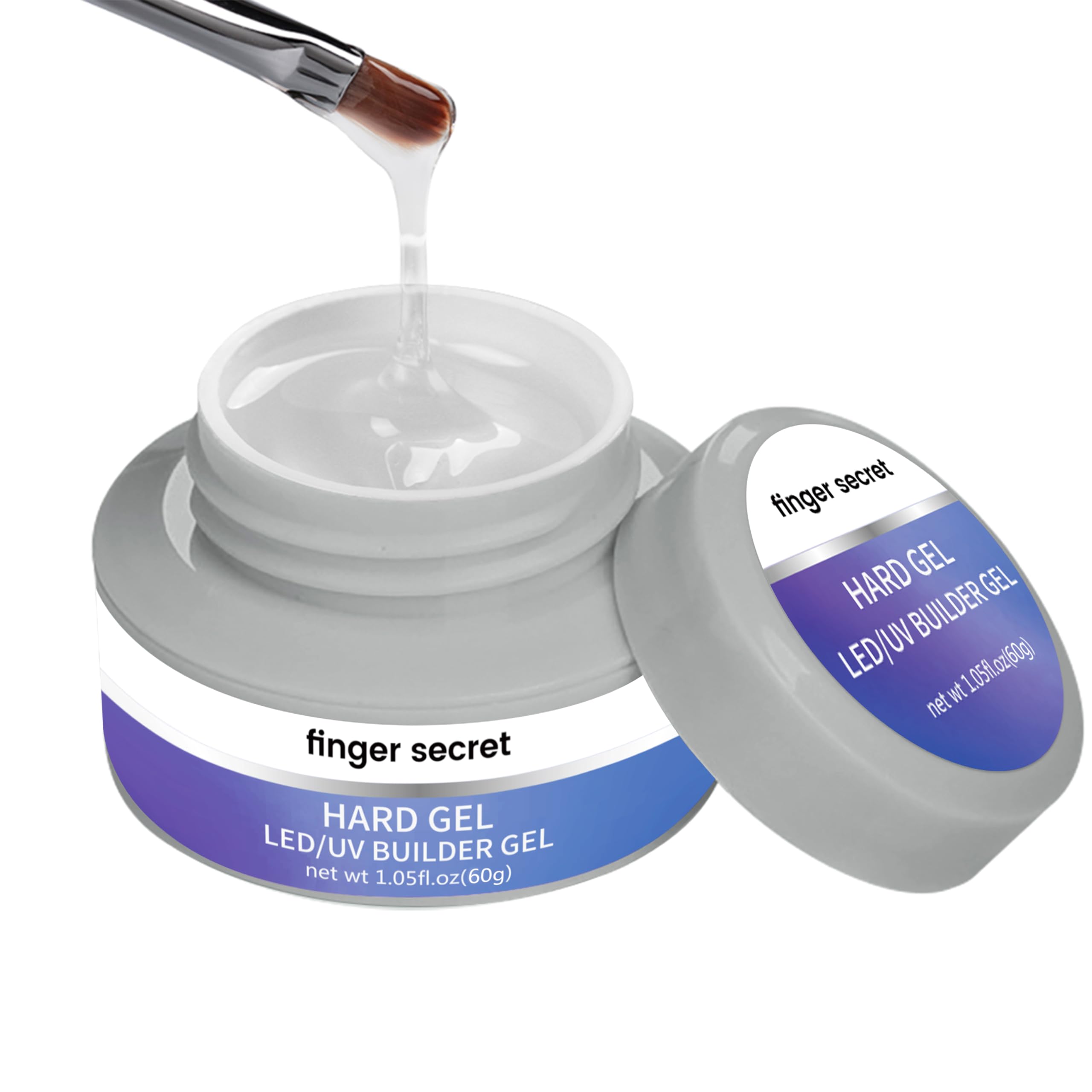 Finger Secret 60g Hard Builder Gel for Nails – Extension & Strengthening Kit (Clear)