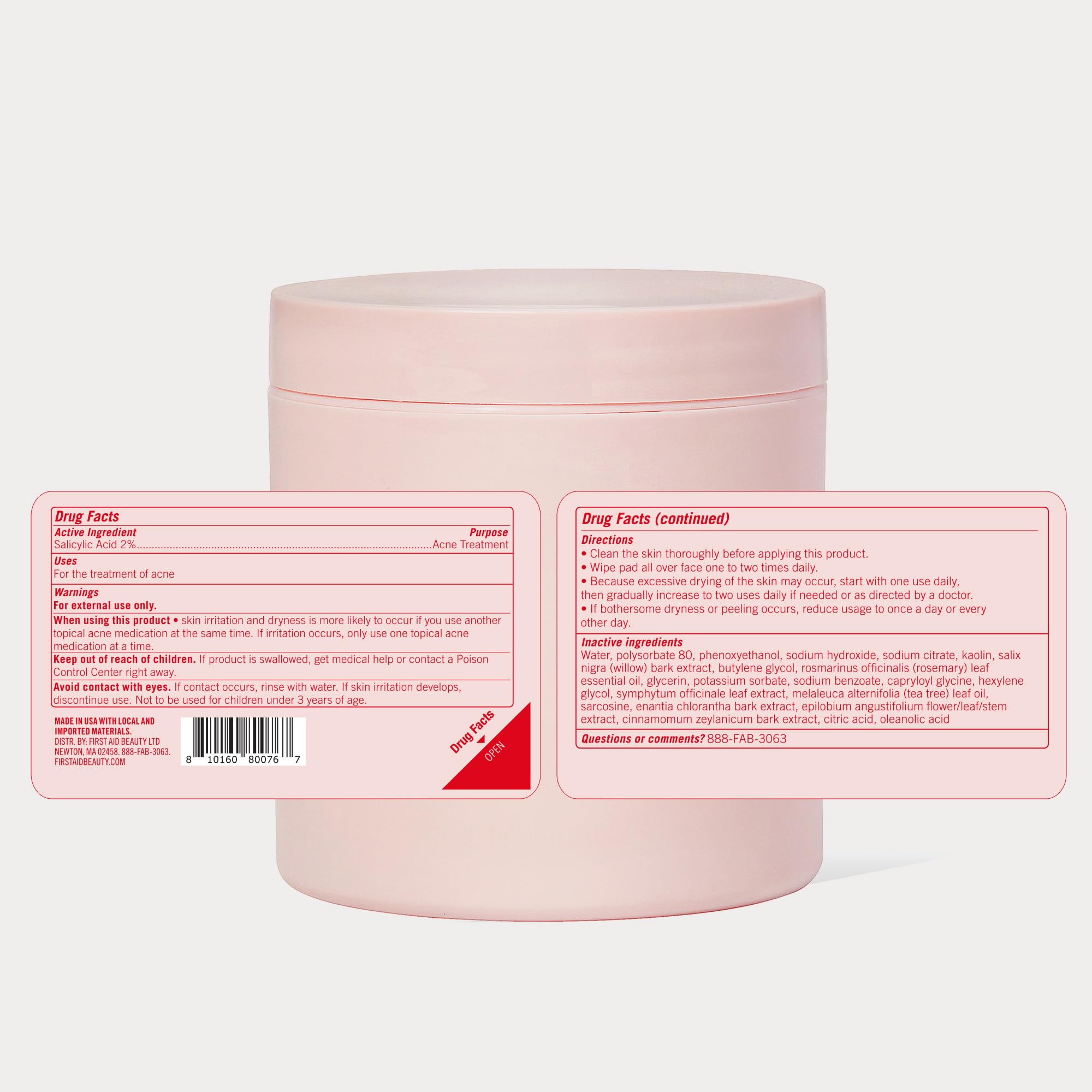 First Aid Beauty Acne Pads – 2% Salicylic Acid, Maximum Strength (60-ct)