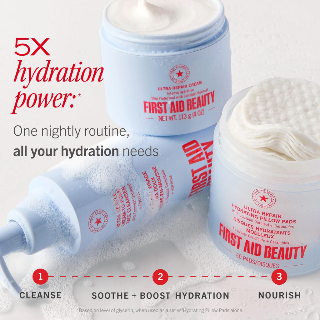 First Aid Beauty Ultra Gentle Cream-to-Foam Facial Cleanser | Colloidal Oatmeal & Glycerin | 2 oz