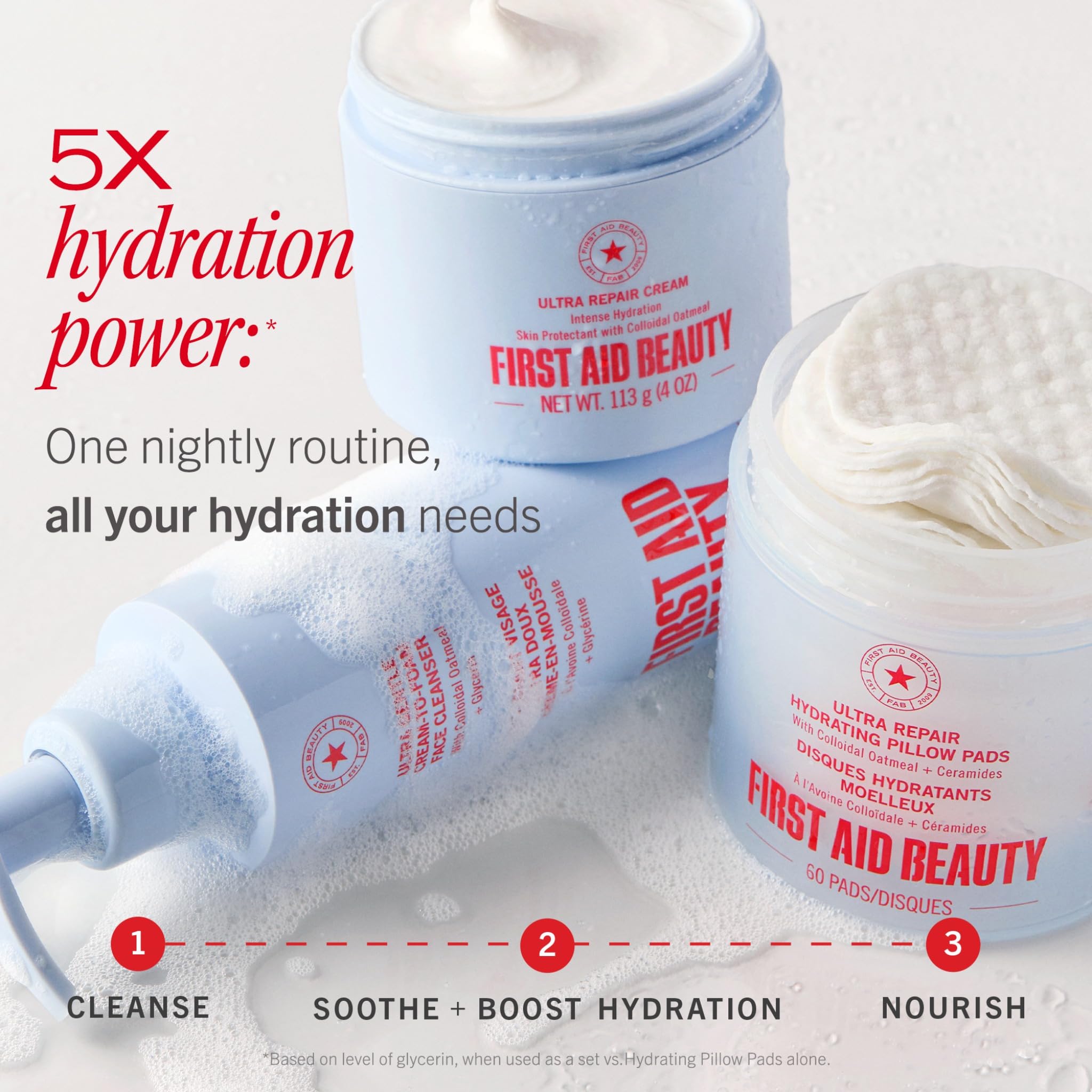 First Aid Beauty Ultra Gentle Cream-to-Foam Facial Cleanser | Colloidal Oatmeal & Glycerin | 2 oz