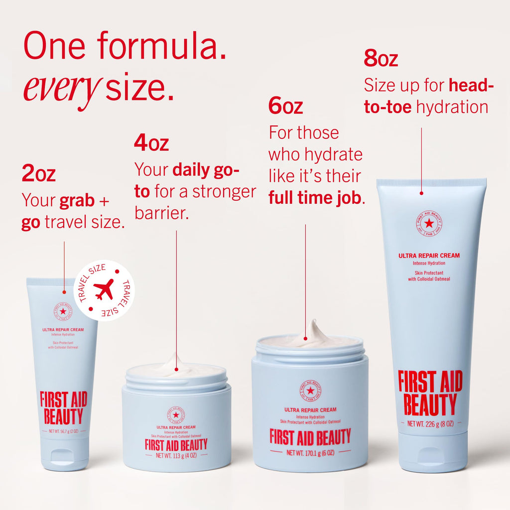 First Aid Beauty Ultra Repair Cream – Intense Hydration for Face & Body, 8 oz