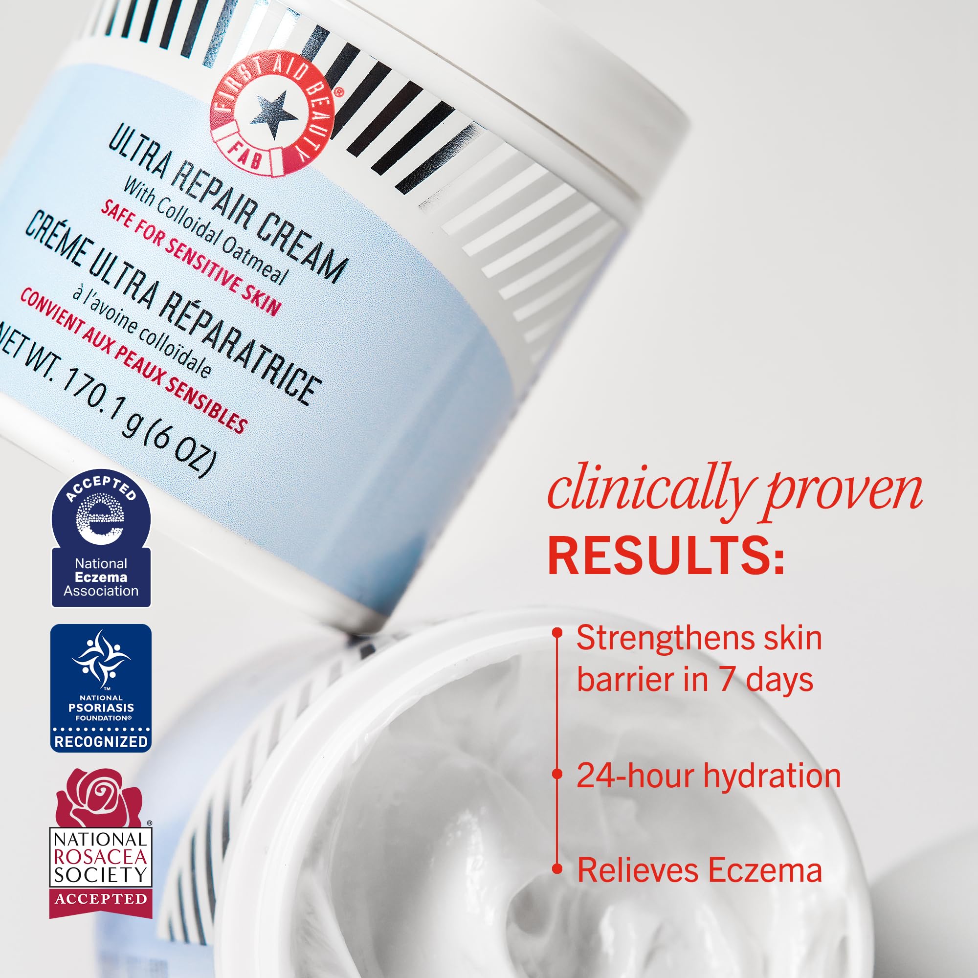 First Aid Beauty Ultra Repair Face Moisturizer – Lightweight Hydration with Ceramides & Shea Butter | 1.7 oz Duo