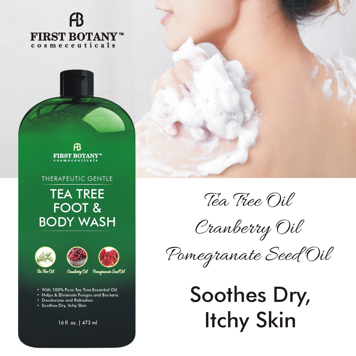 First Botany 100 Percent Natural Tea Tree Body and Foot Wash – Odor, Dandruff, Jock Itch & More