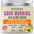 First Botany Body Scrub – Natural Exfoliating Salt Scrub & Souffle (10 fl oz, AHA Passion Fruit)