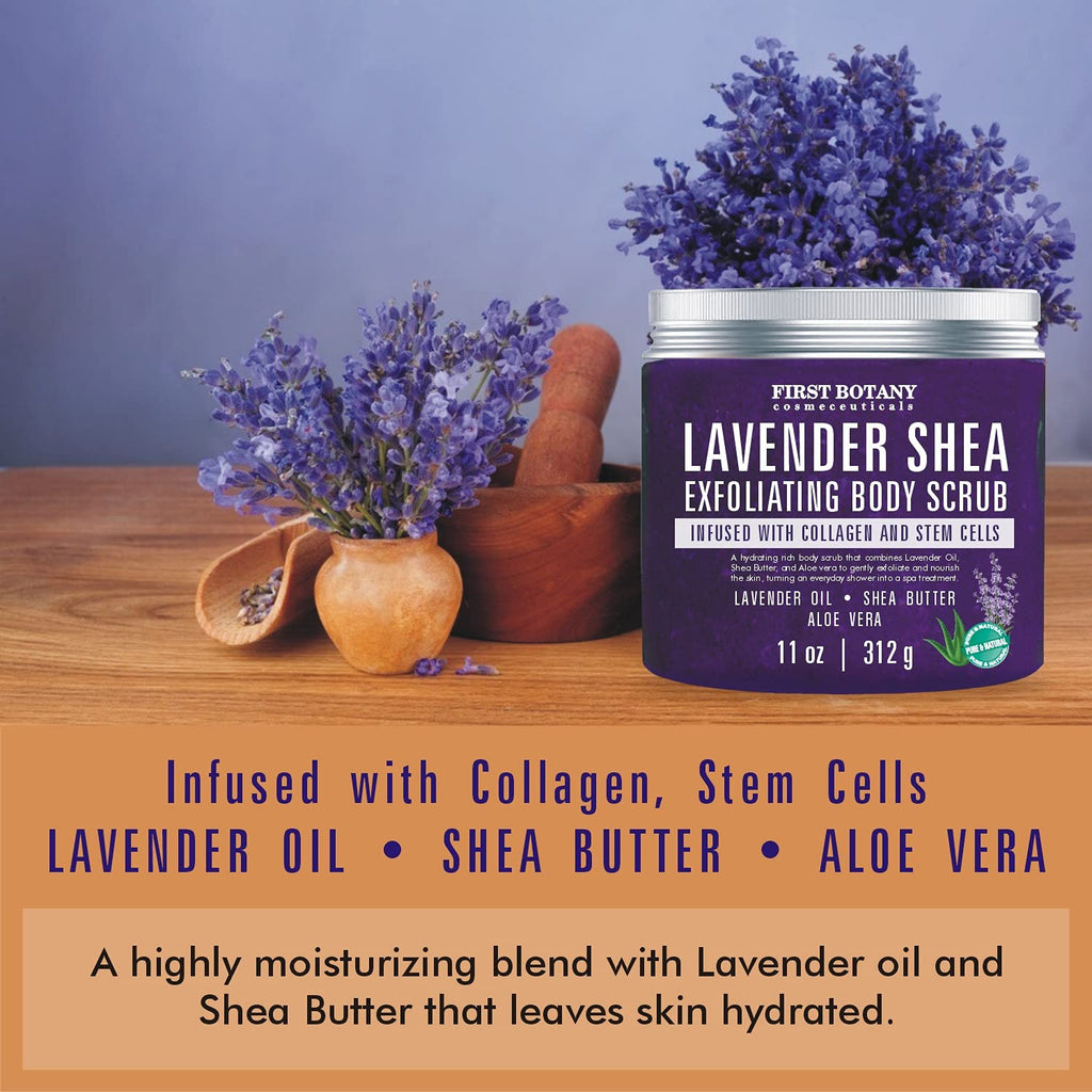 First Botany Body Scrub – Natural Lavender Exfoliating Salt Scrub & Body Souffle