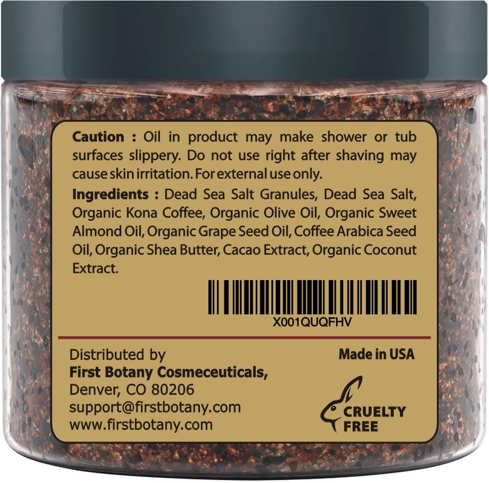 First Botany Cosmeceuticals Arabica Coffee Scrub – 100% Natural, 20 oz