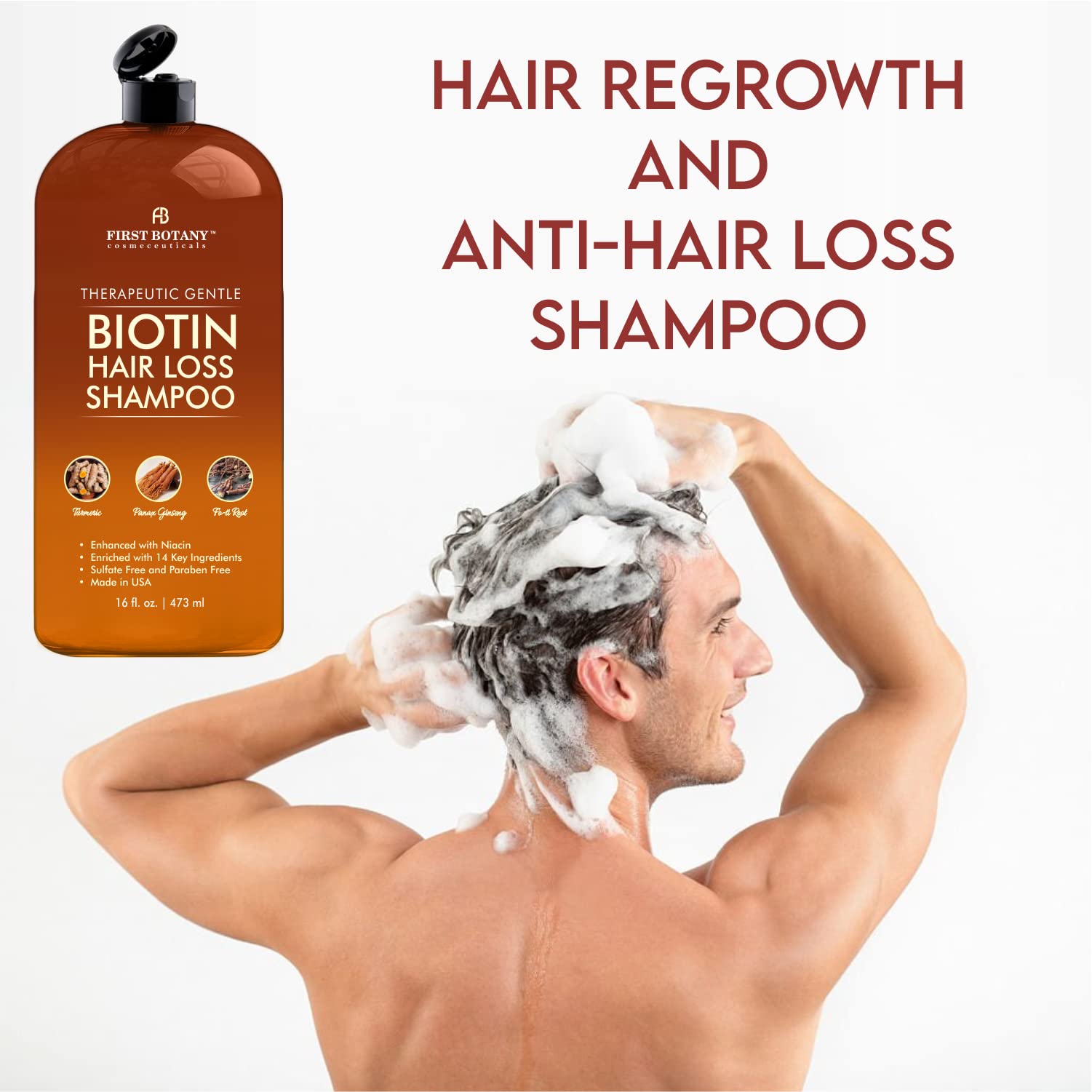 First Botany Anti Hair Loss Shampoo with DHT Blockers – 16 oz (Pack of 2)