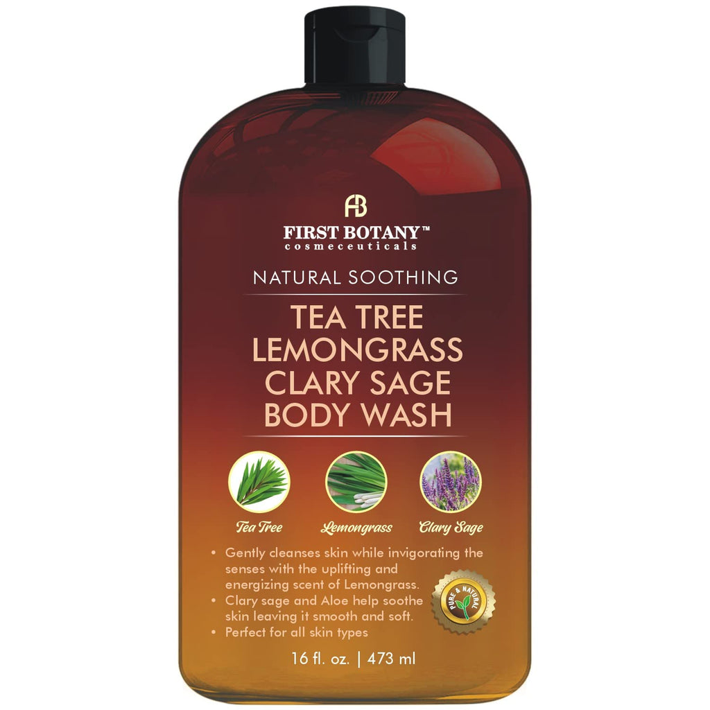 First Botany ALL Natural Body Wash – Tea Tree, Lemon Grass & Clary Sage – 16 fl oz